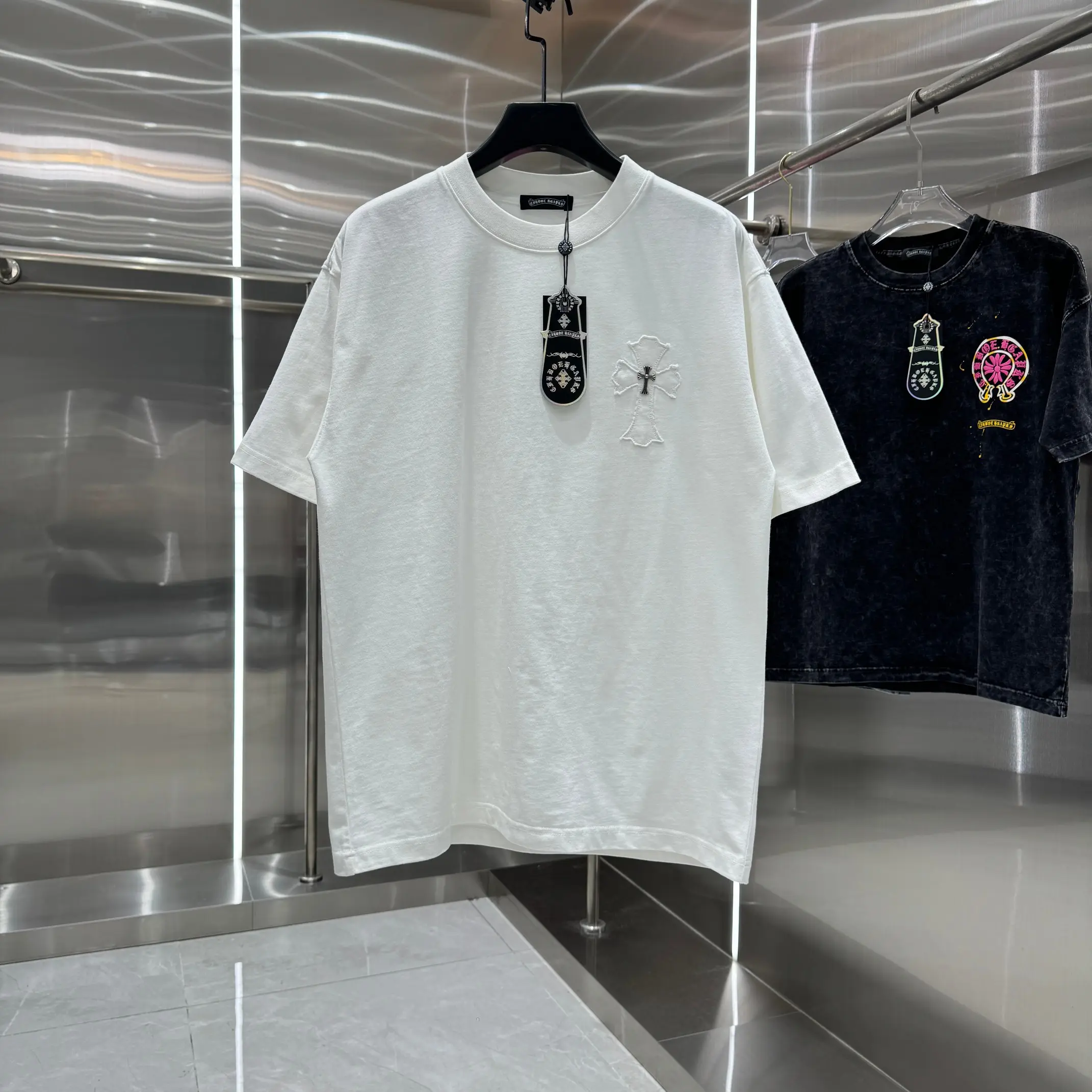 Cross Patch Embroidered Cotton T-Shirt D17013812