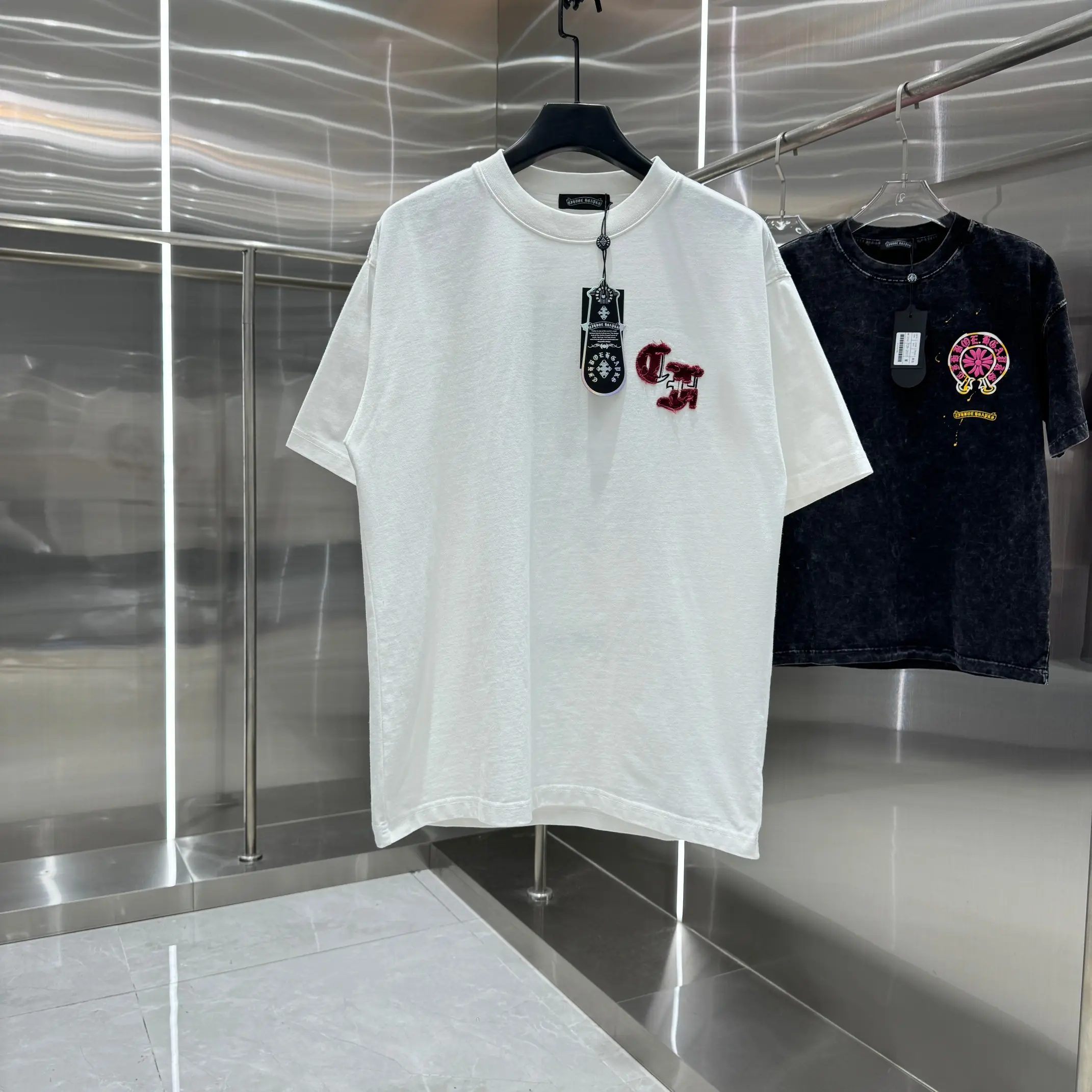 Embroidered Patchwork Cotton T-Shirt D17013824