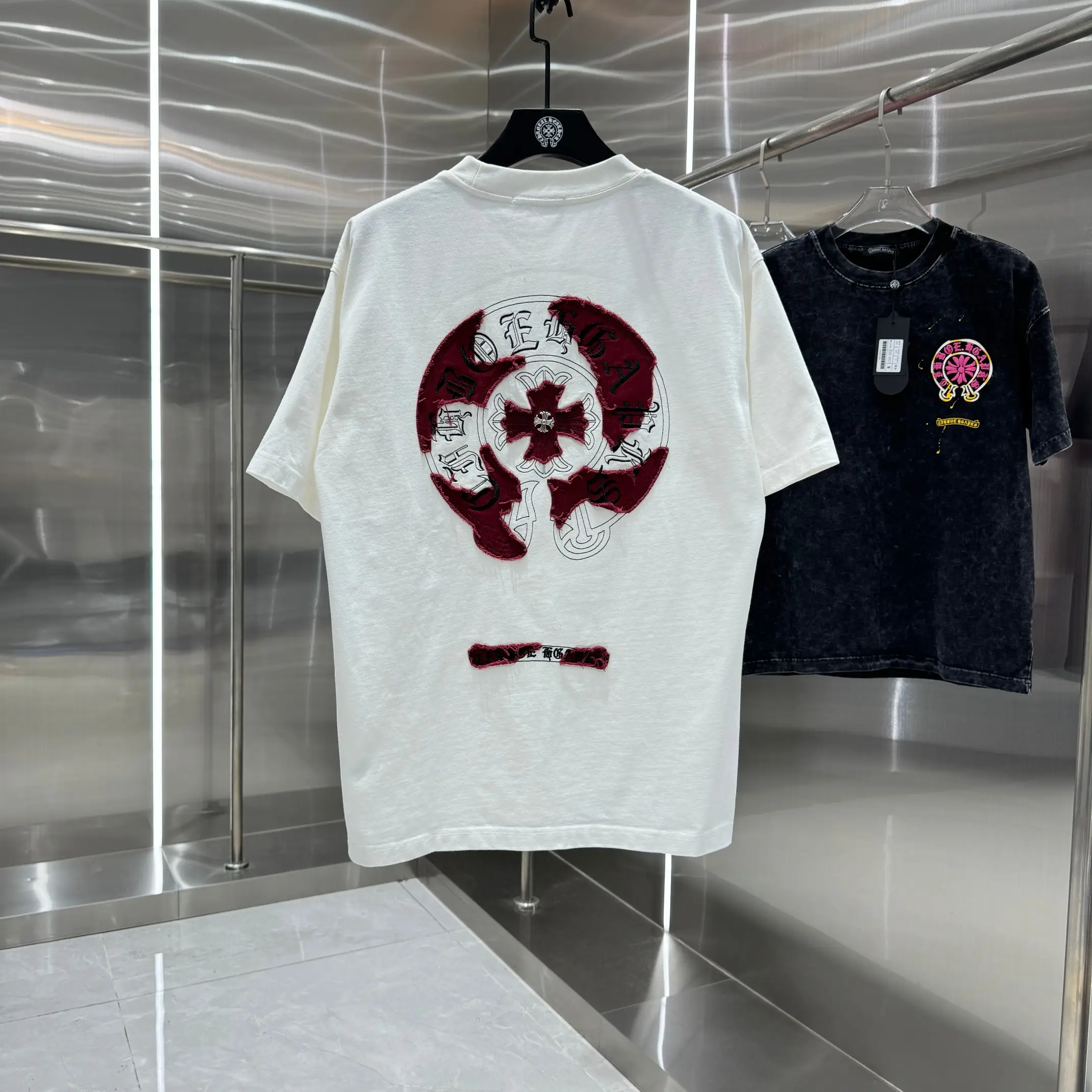 Embroidered Patchwork Cotton T-Shirt D17013824 — view 2