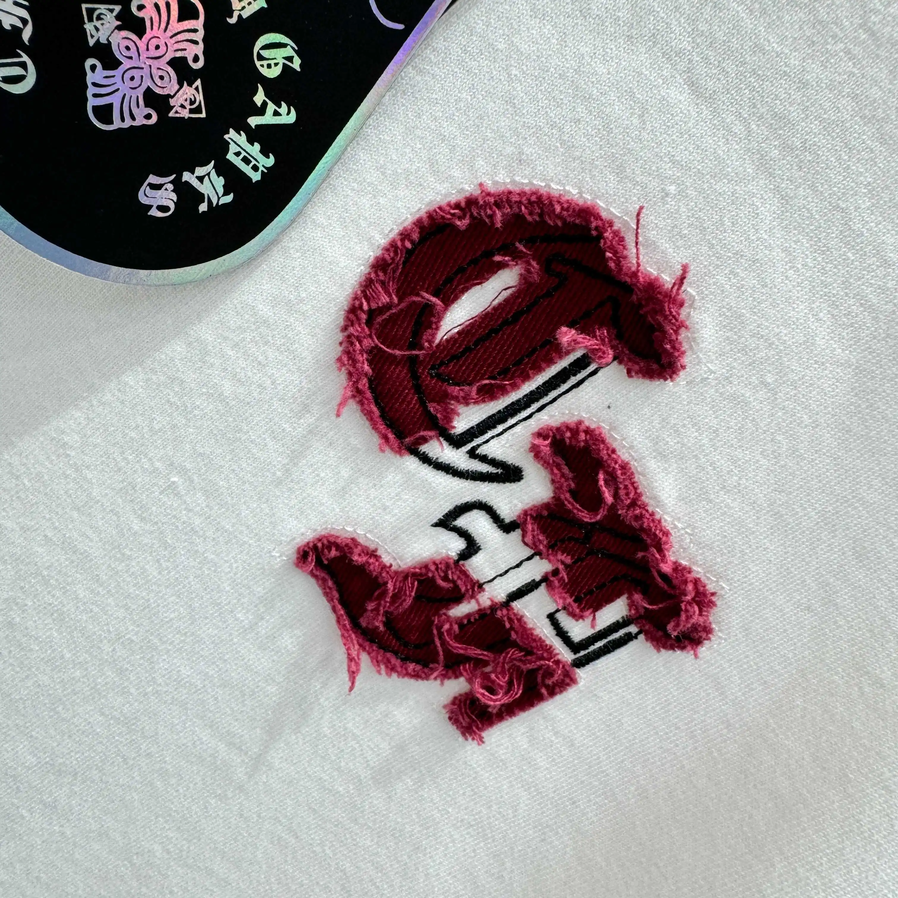 Embroidered Patchwork Cotton T-Shirt D17013824 — view 8
