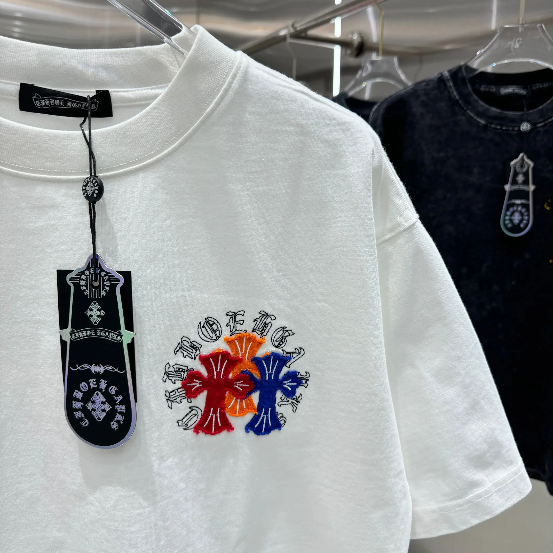 Embroidered Acid-Wash Cotton T-Shirt D17013816 — view 7