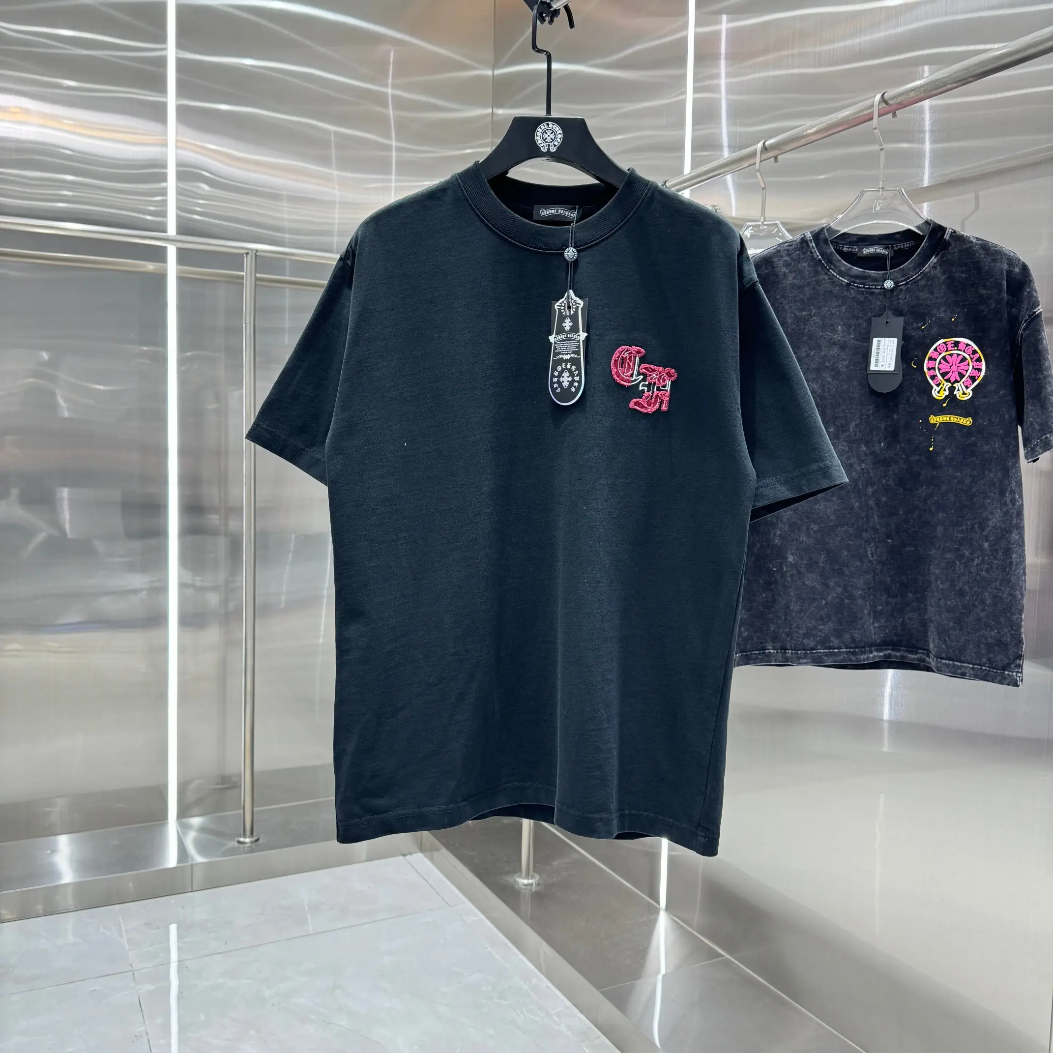 Embroidered Patchwork Cotton T-Shirt D17013825