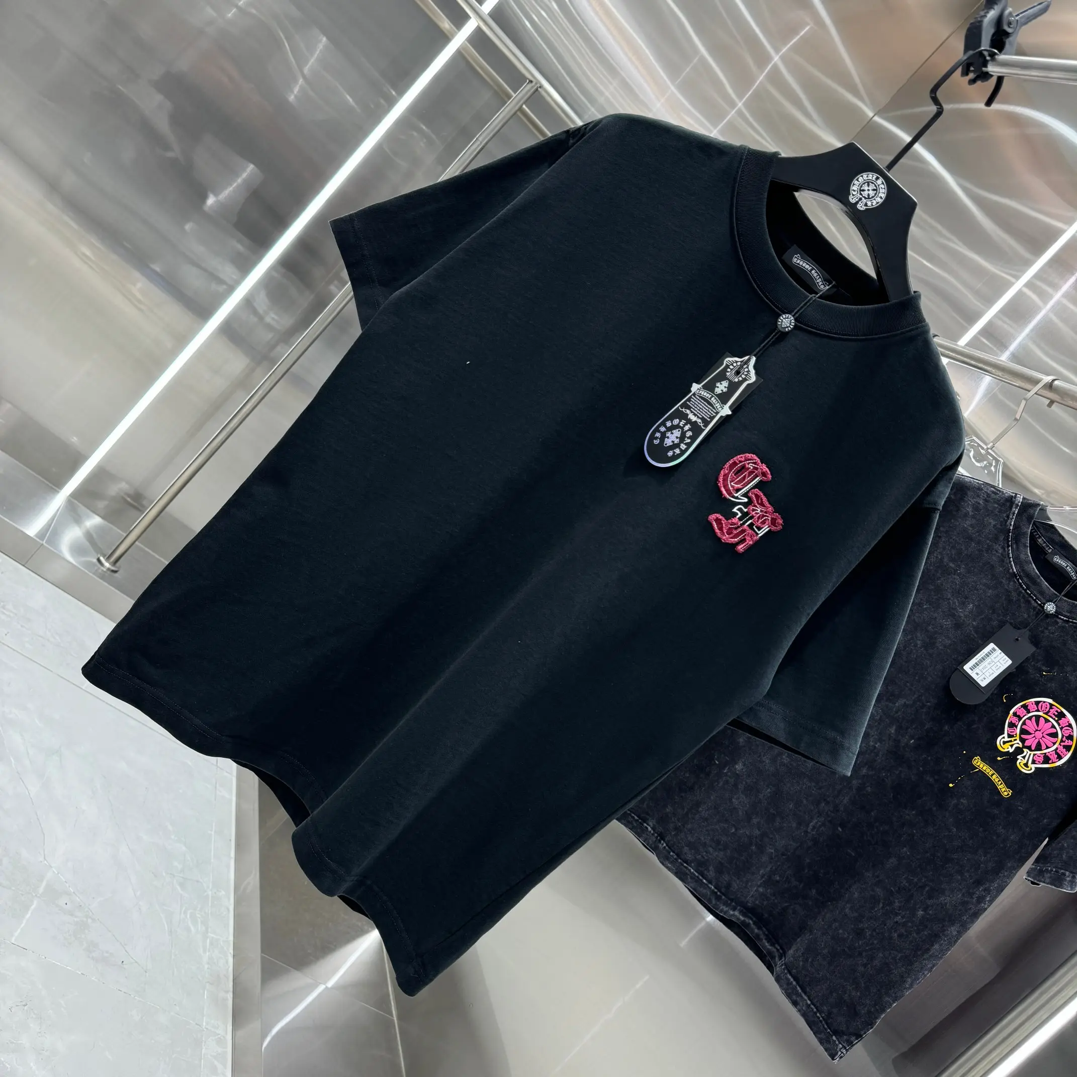 Embroidered Patchwork Cotton T-Shirt D17013825 — view 3