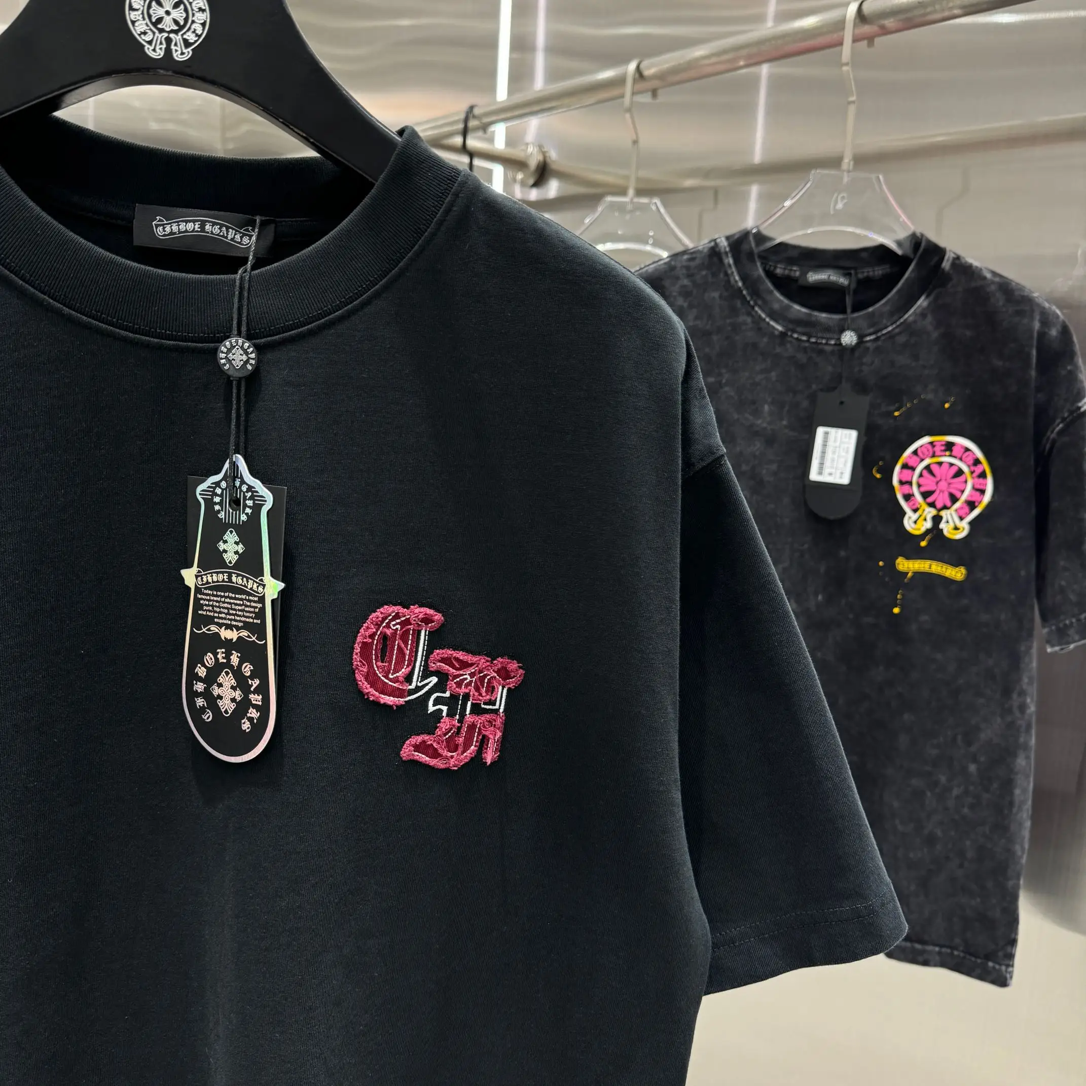 Embroidered Patchwork Cotton T-Shirt D17013825 — view 7