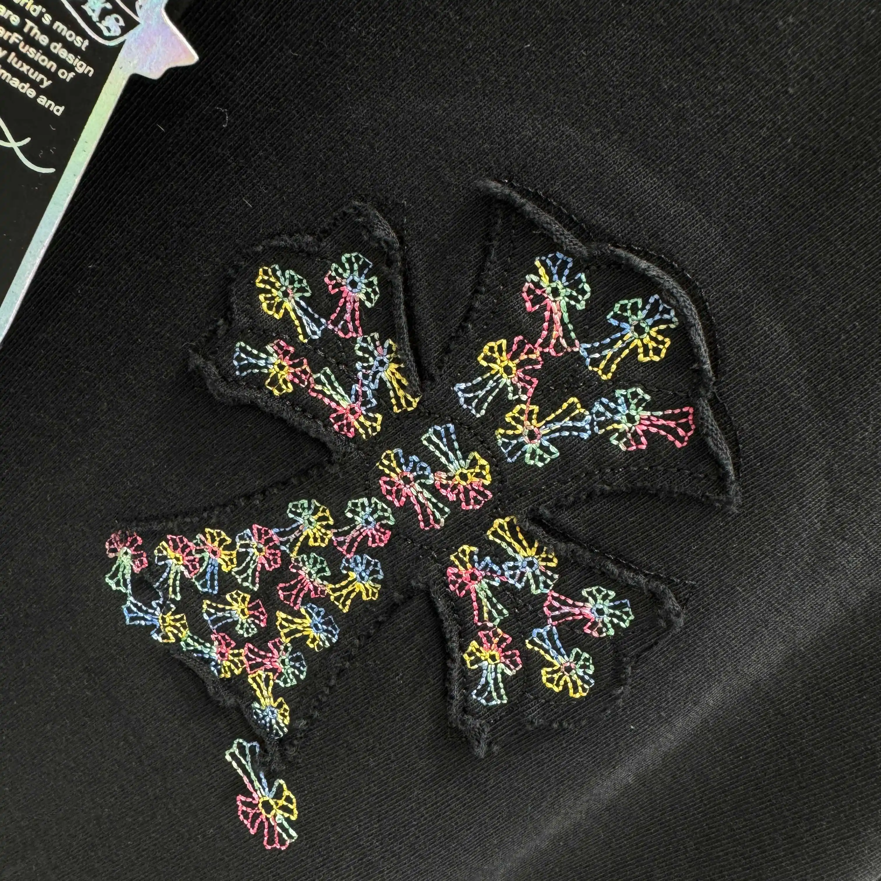 Embroidered Cross Patch Cotton T-Shirt D17013827 — view 8