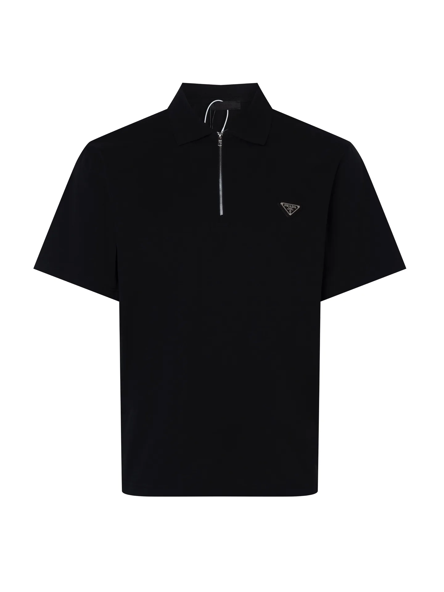 Logo-Plaque Cotton-Piqué Zip-Up Polo Shirt D17012714