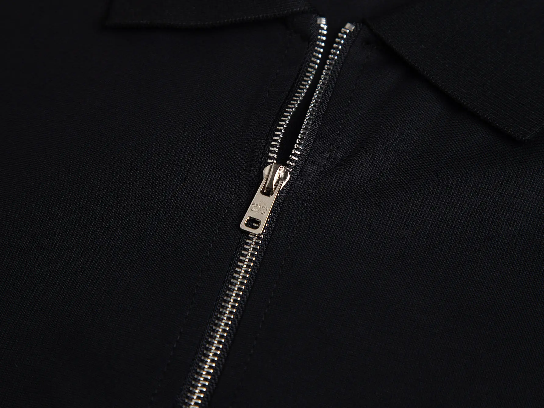 Logo-Plaque Cotton-Piqué Zip-Up Polo Shirt D17012714 — view 5