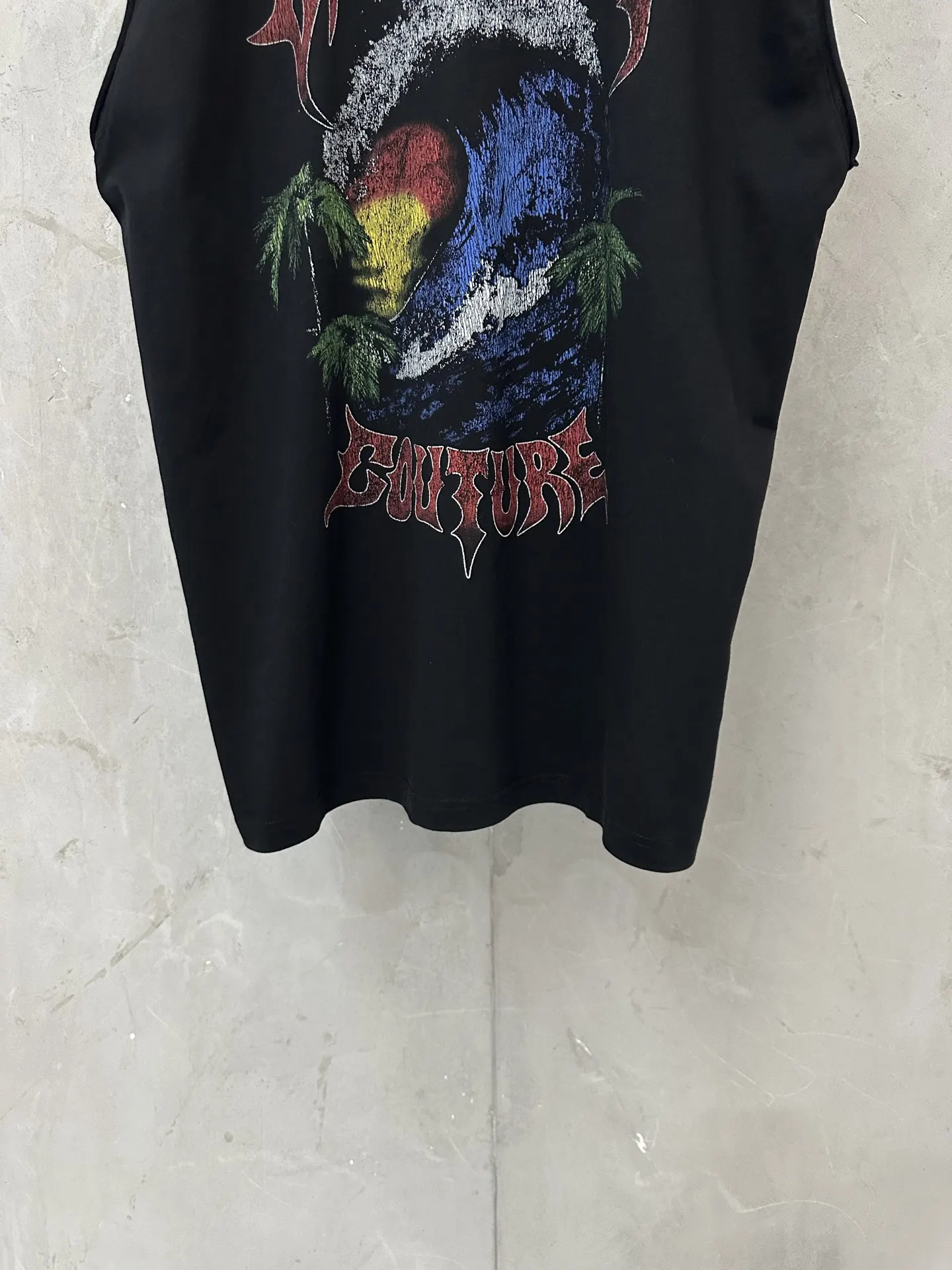 Balenciaga Couture Wave Print Sleeveless T-Shirt D17011543 — view 4