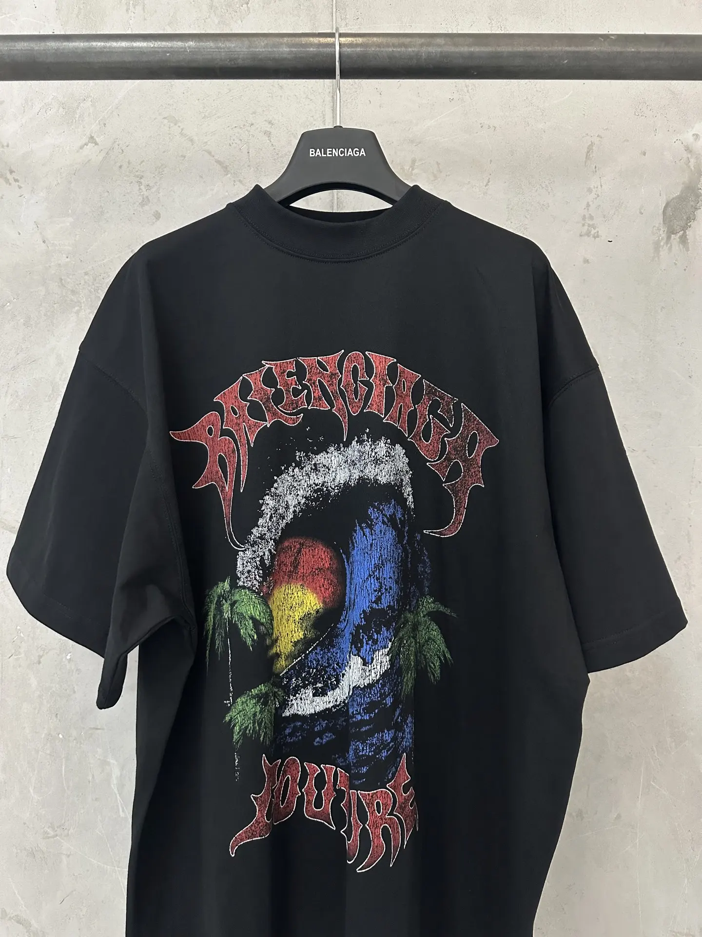 Palm Wave Graphic Oversized T-Shirt D17011556 — view 3