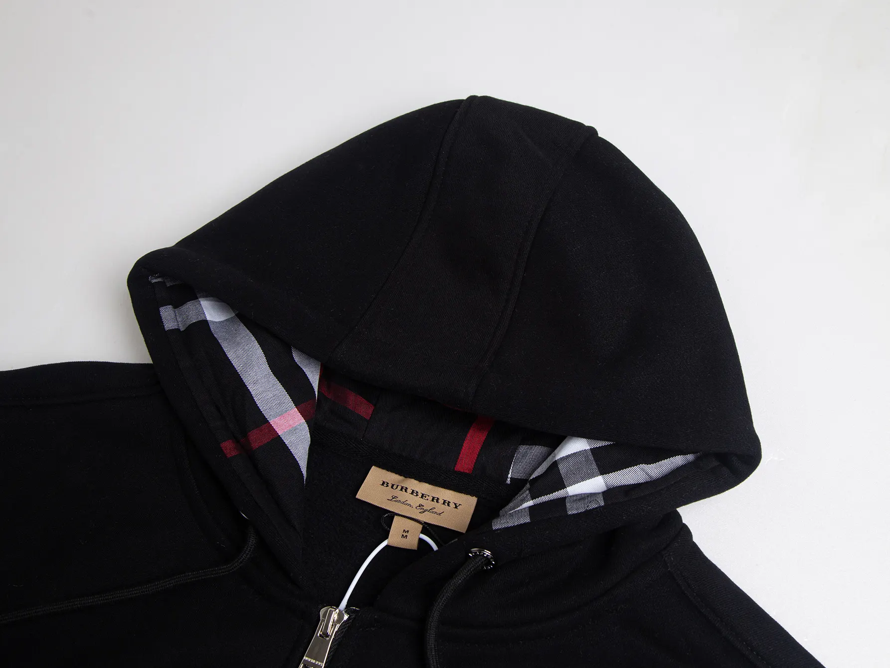 Check-Lined Embroidered Zip-Up Hoodie D17016039 — view 3