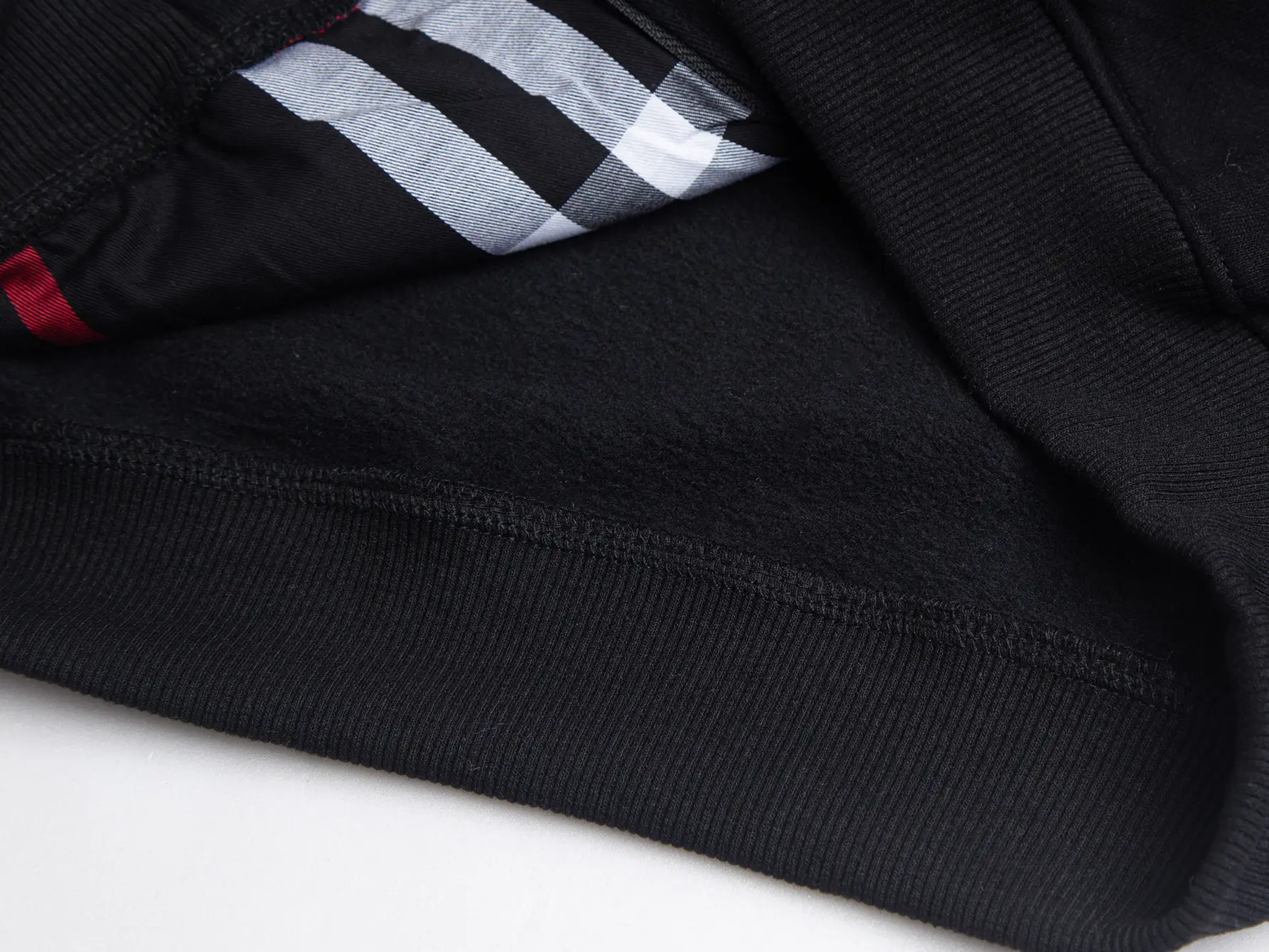 Check-Lined Embroidered Zip-Up Hoodie D17016039 — view 7
