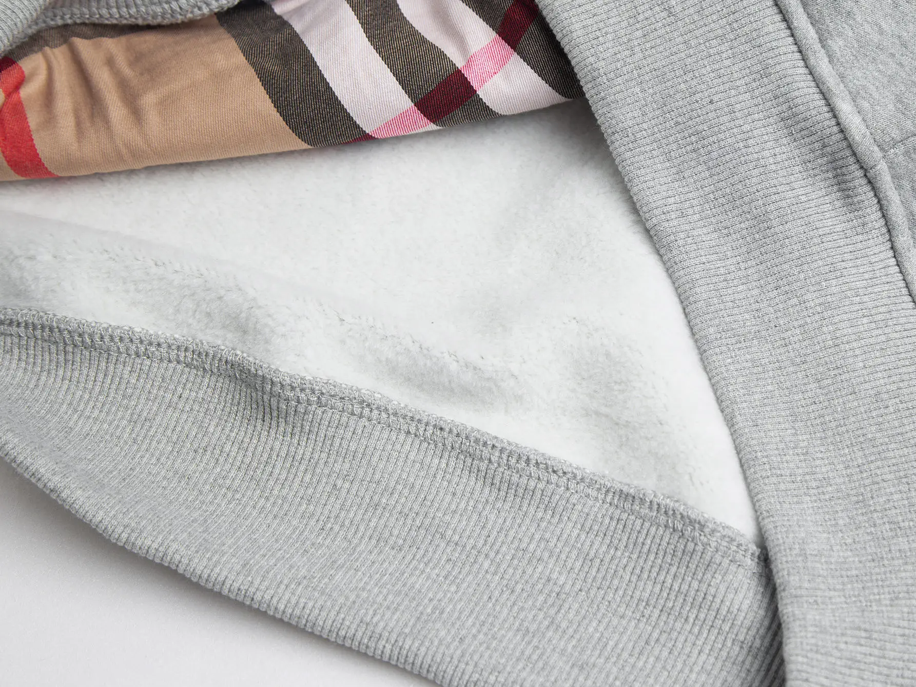 Check-Lined Embroidered Cotton-Blend Zip-Up Hoodie D17016040 — view 6