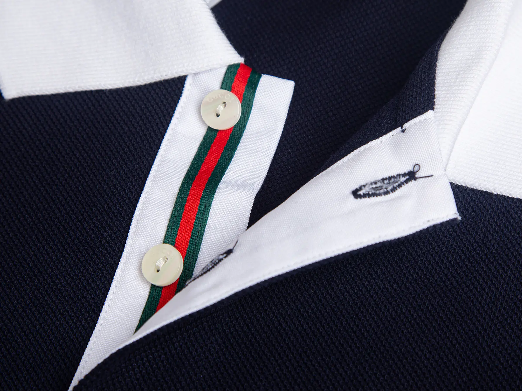 Contrast-Collar Cotton-Pique Polo Shirt D17012701 — view 3