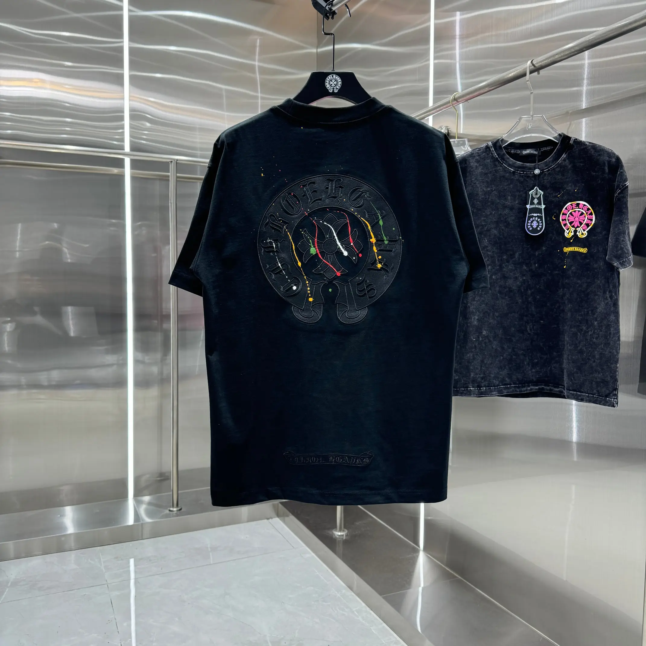 Paint-Splatter Logo Cotton T-Shirt D17513815 — view 2