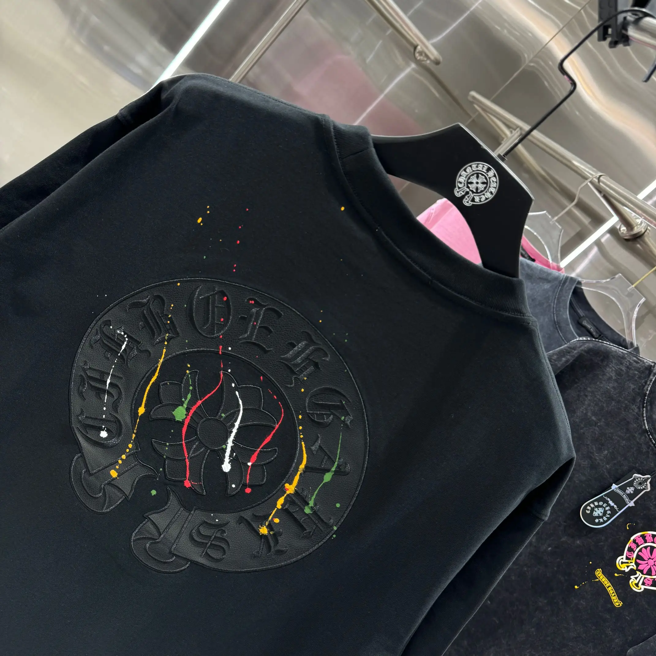 Paint-Splatter Logo Cotton T-Shirt D17513815 — view 5