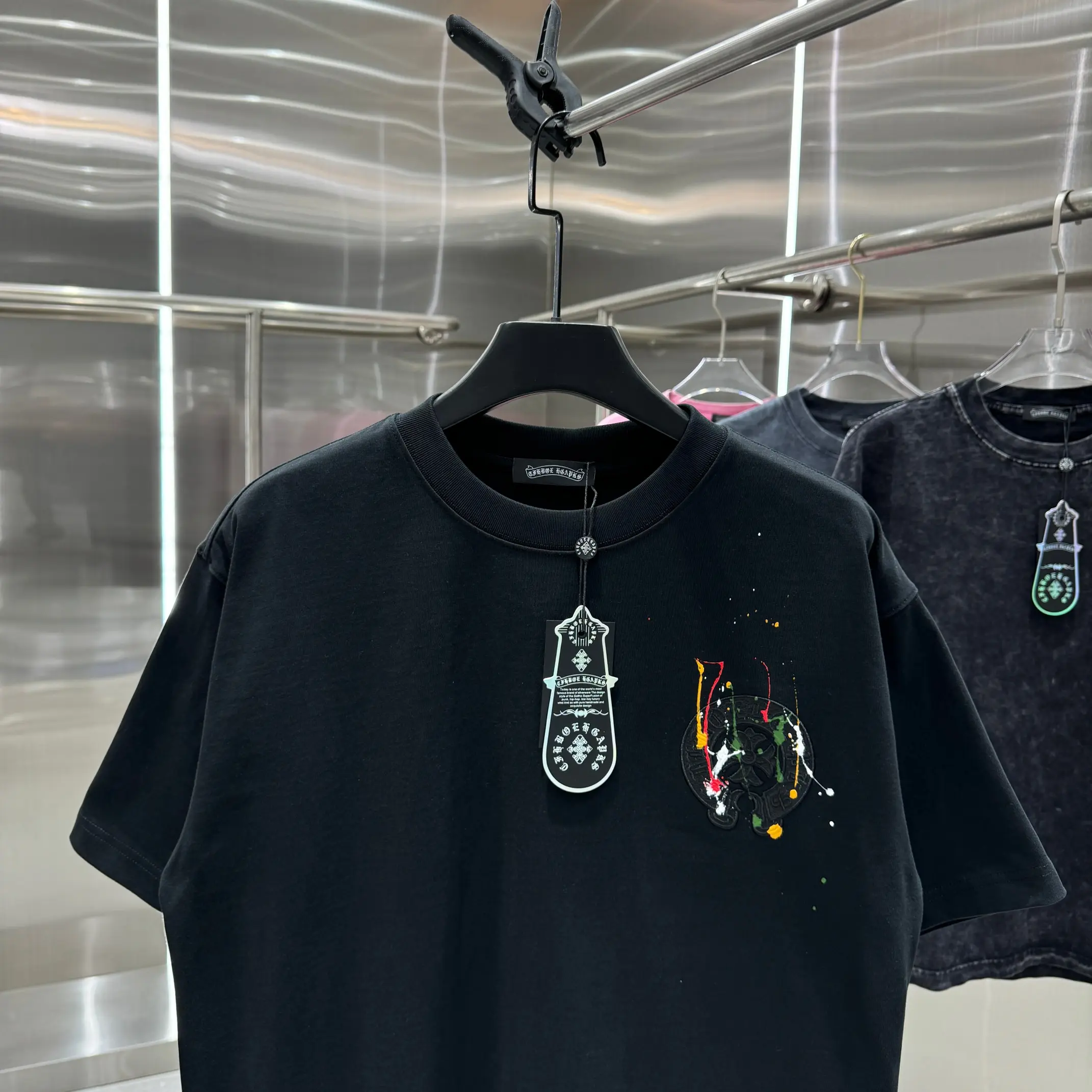 Paint-Splatter Logo Cotton T-Shirt D17513815 — view 6