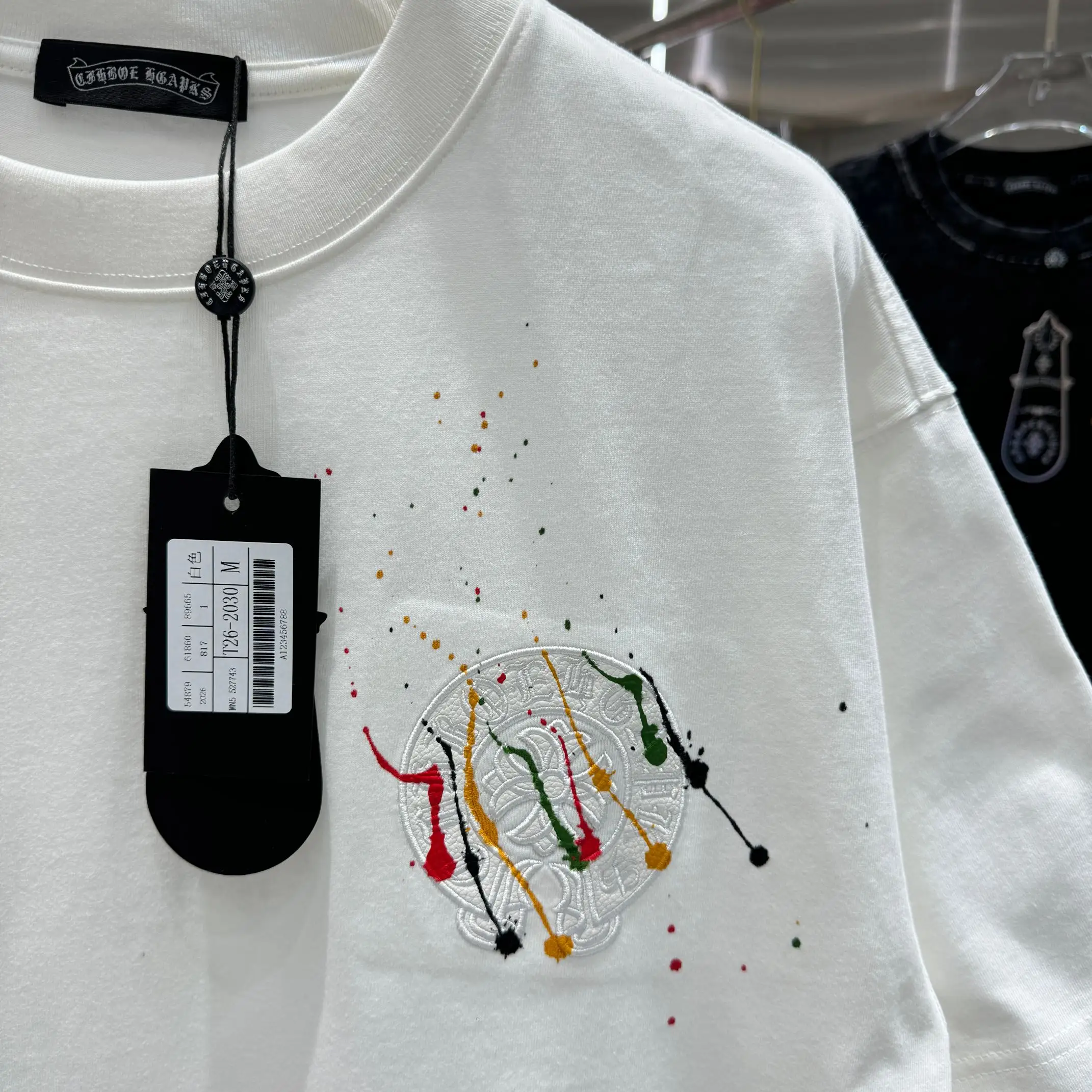 Embroidered Paint-Splatter Cotton T-Shirt D17513814 — view 7