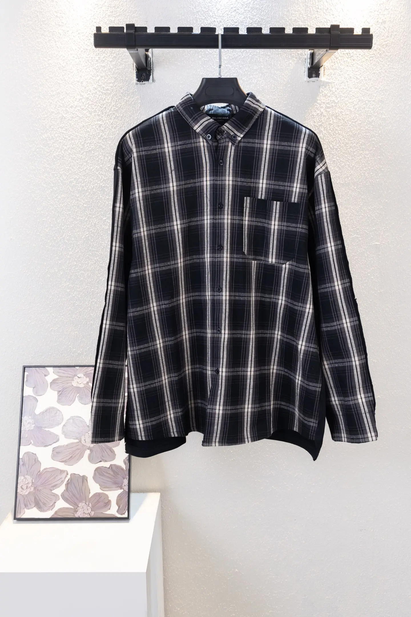 Oversized Checked Cotton Flannel Shirt D17512238