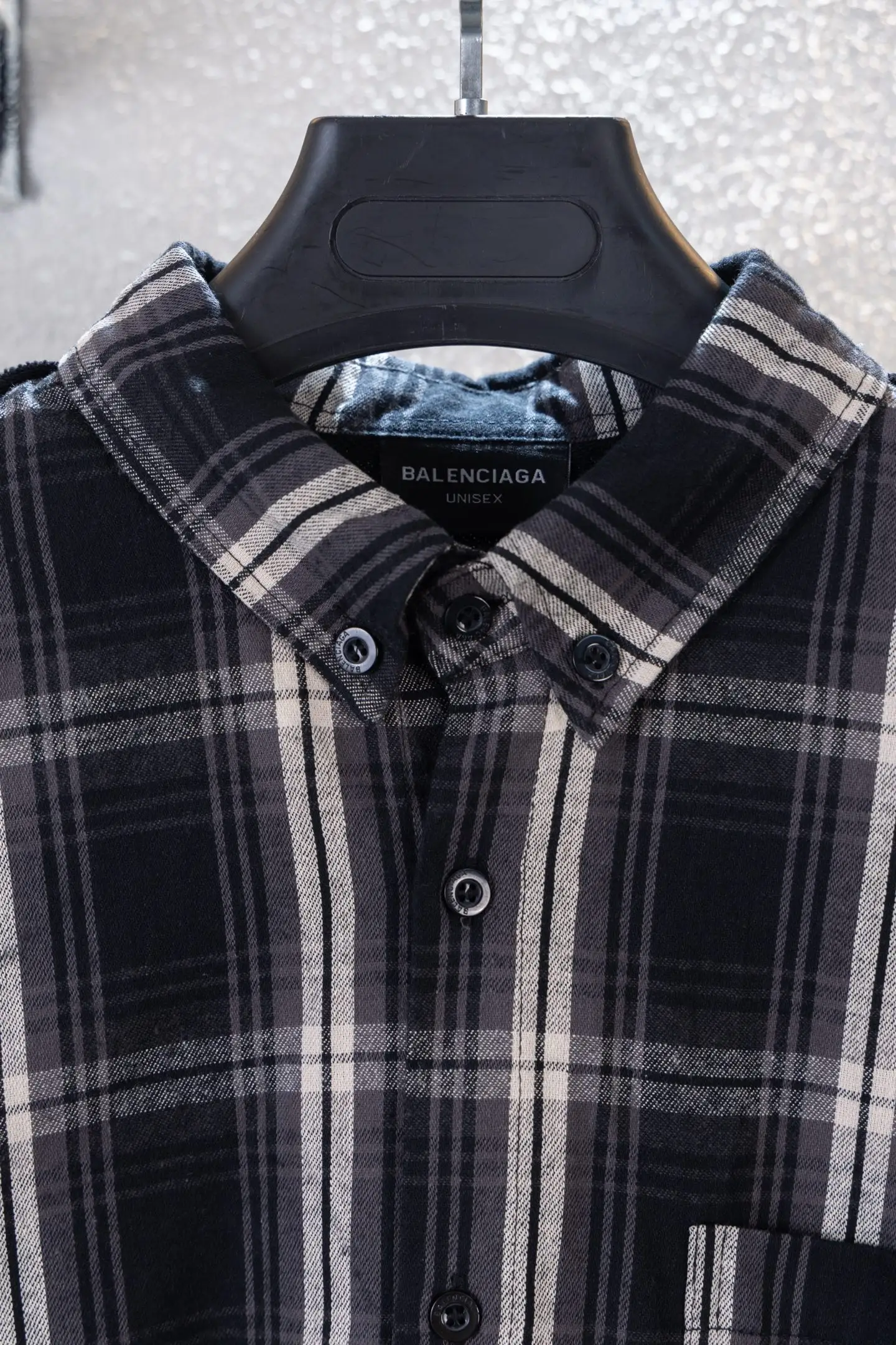 Oversized Checked Cotton Flannel Shirt D17512238 — view 3