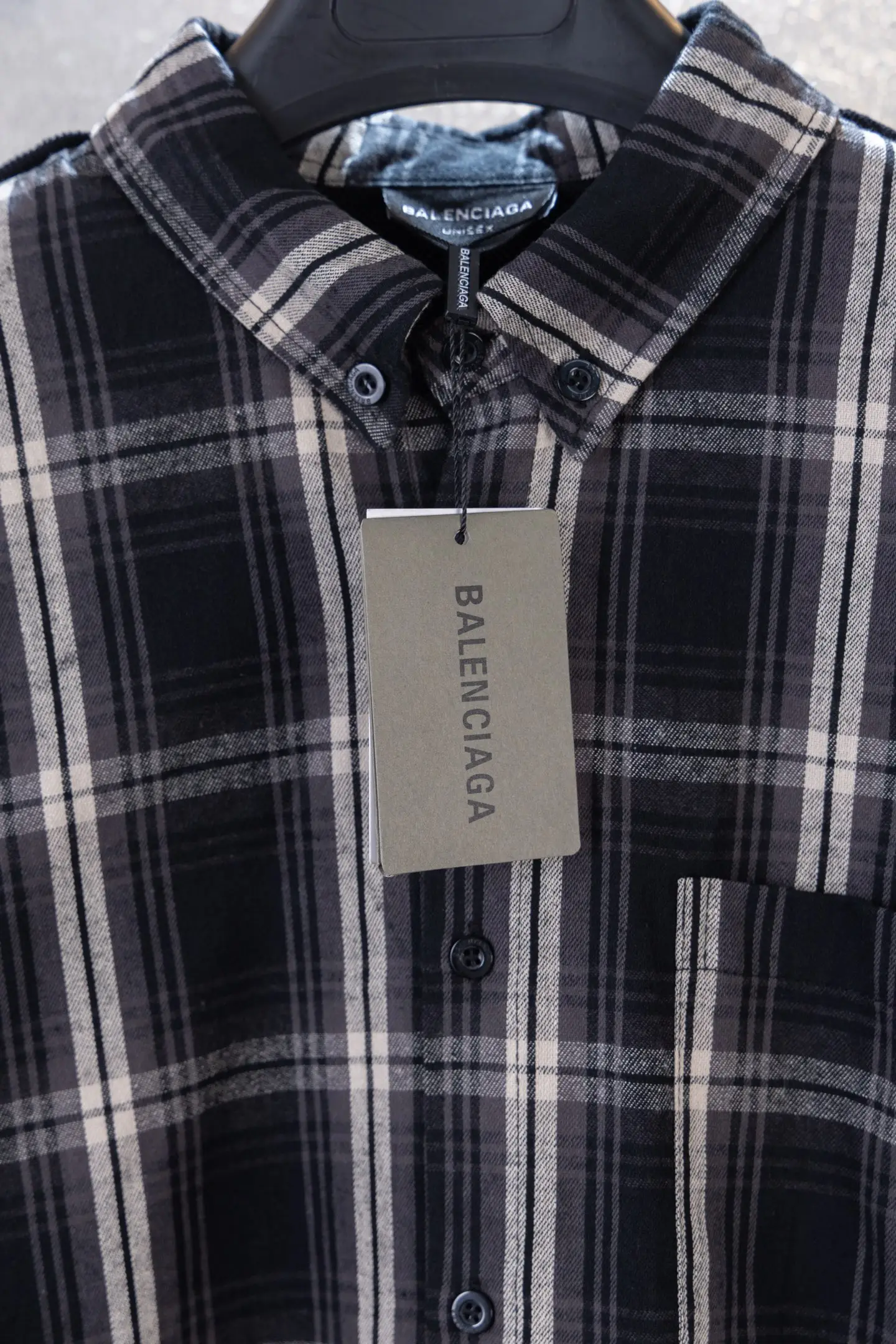 Oversized Checked Cotton Flannel Shirt D17512238 — view 9