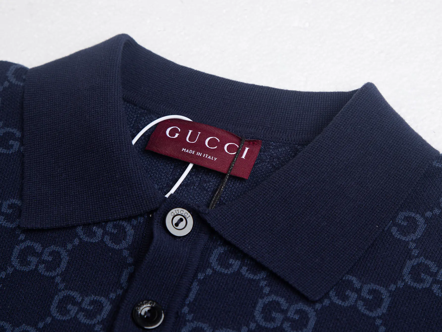 GG Monogram Jacquard Wool-Blend Polo Shirt D17515763 — view 3