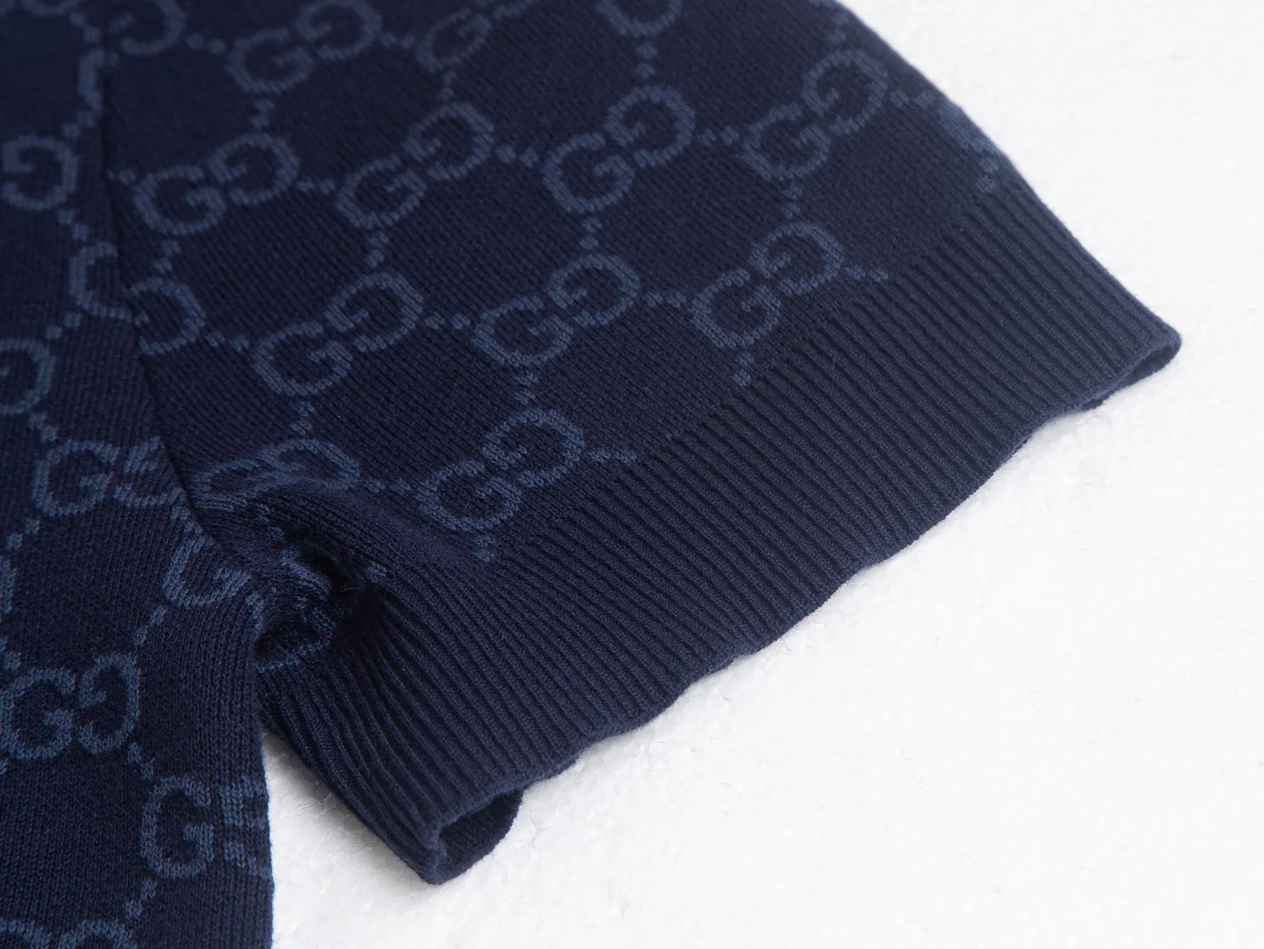 GG Monogram Jacquard Wool-Blend Polo Shirt D17515763 — view 8