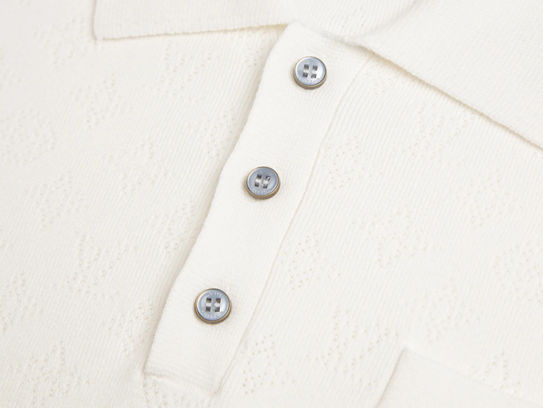 Monogram Openwork Jacquard Wool-Blend Polo Shirt D17515759 — view 6
