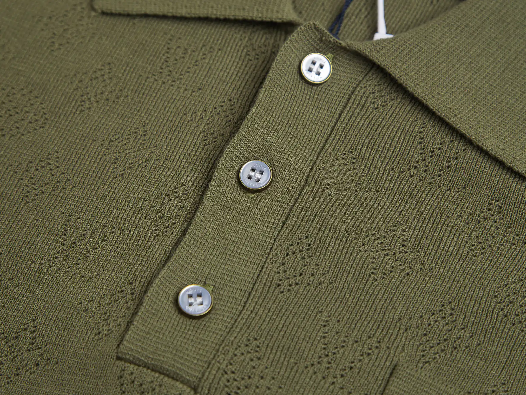 Monogram Perforated Wool-Blend Polo Shirt D17515760 — view 3