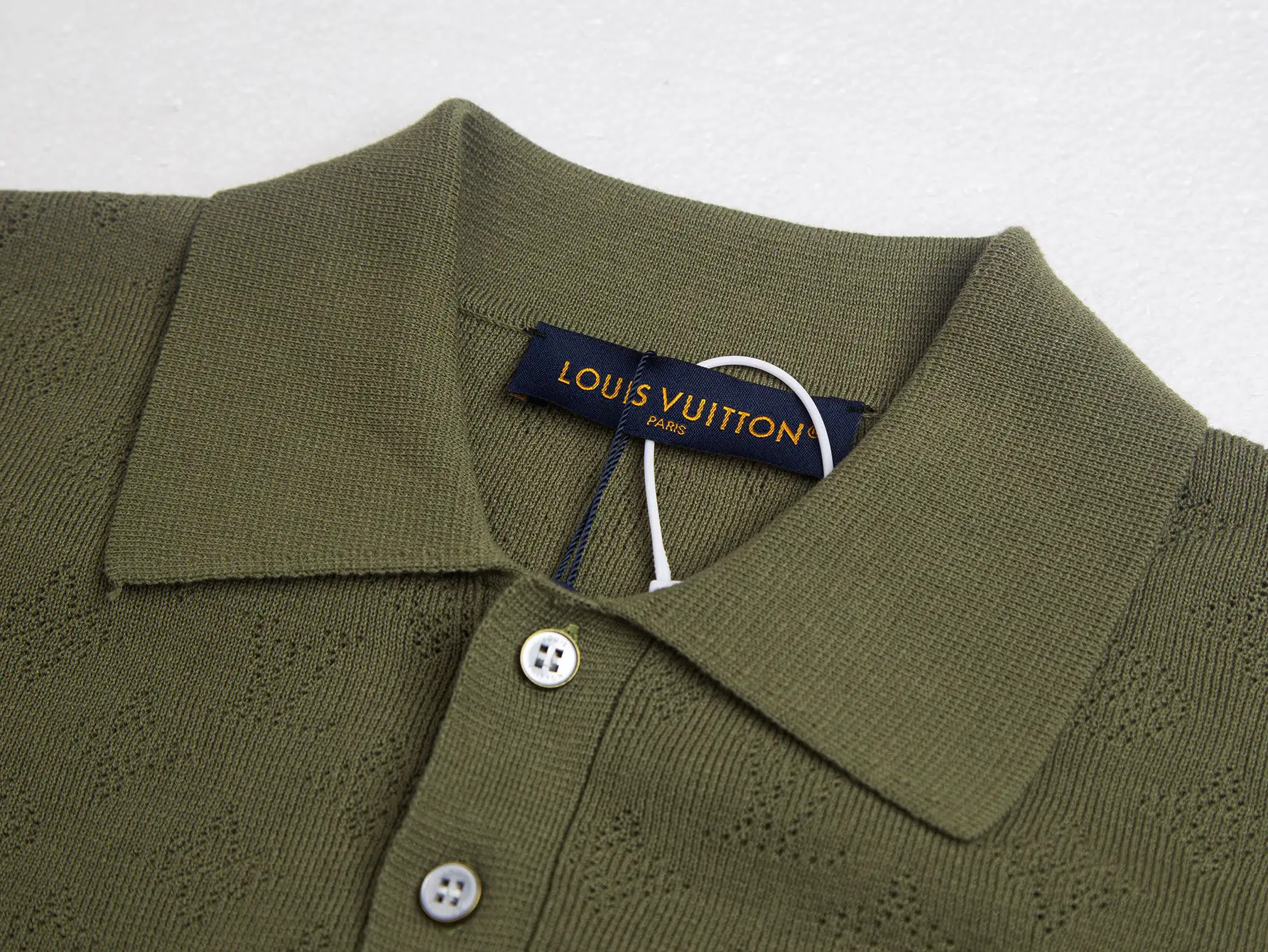 Monogram Perforated Wool-Blend Polo Shirt D17515760 — view 4