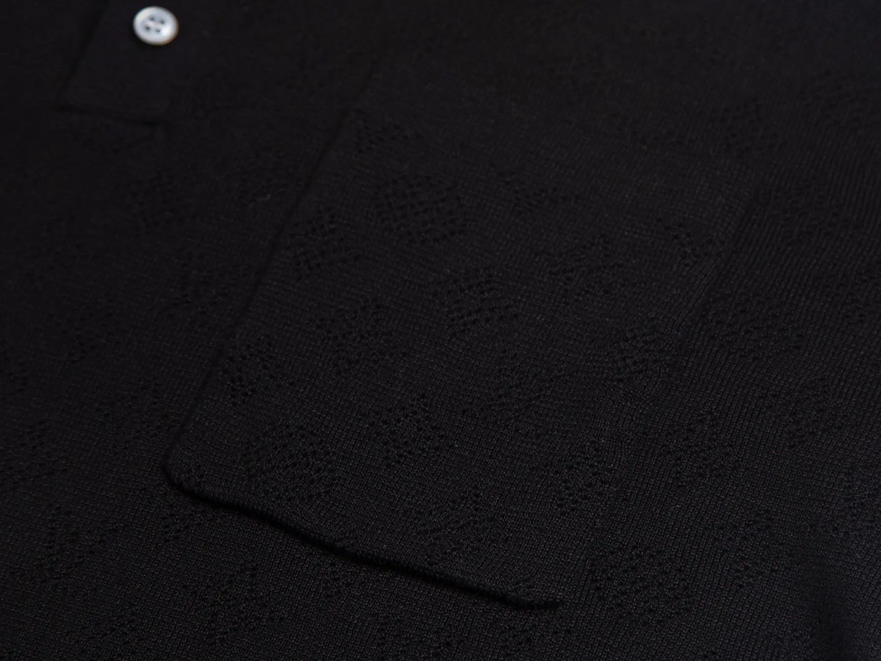 Monogram Open-Knit Wool-Blend Polo Shirt D17515762 — view 5