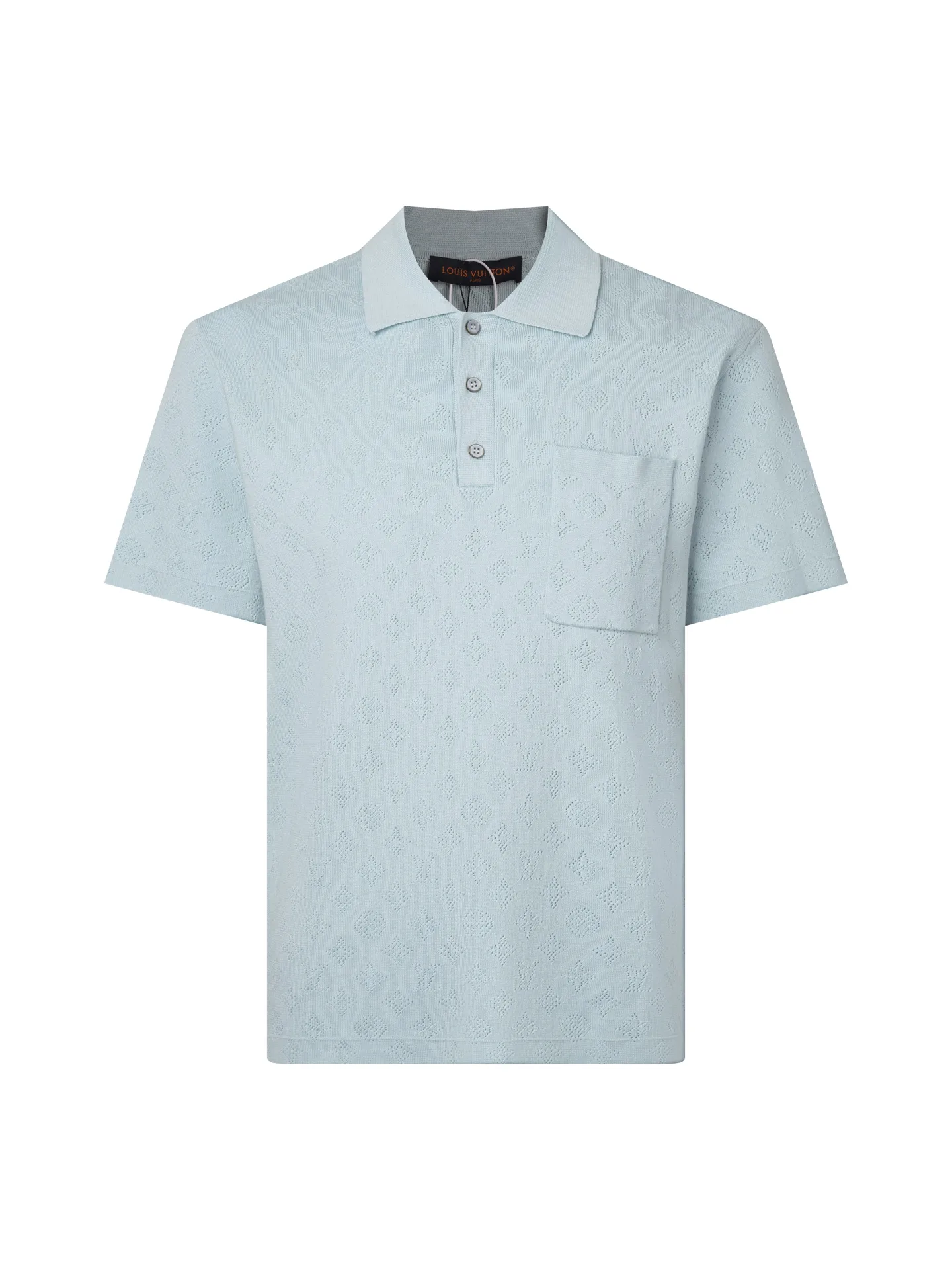 Monogram Perforated Wool-Blend Polo Shirt D17515761