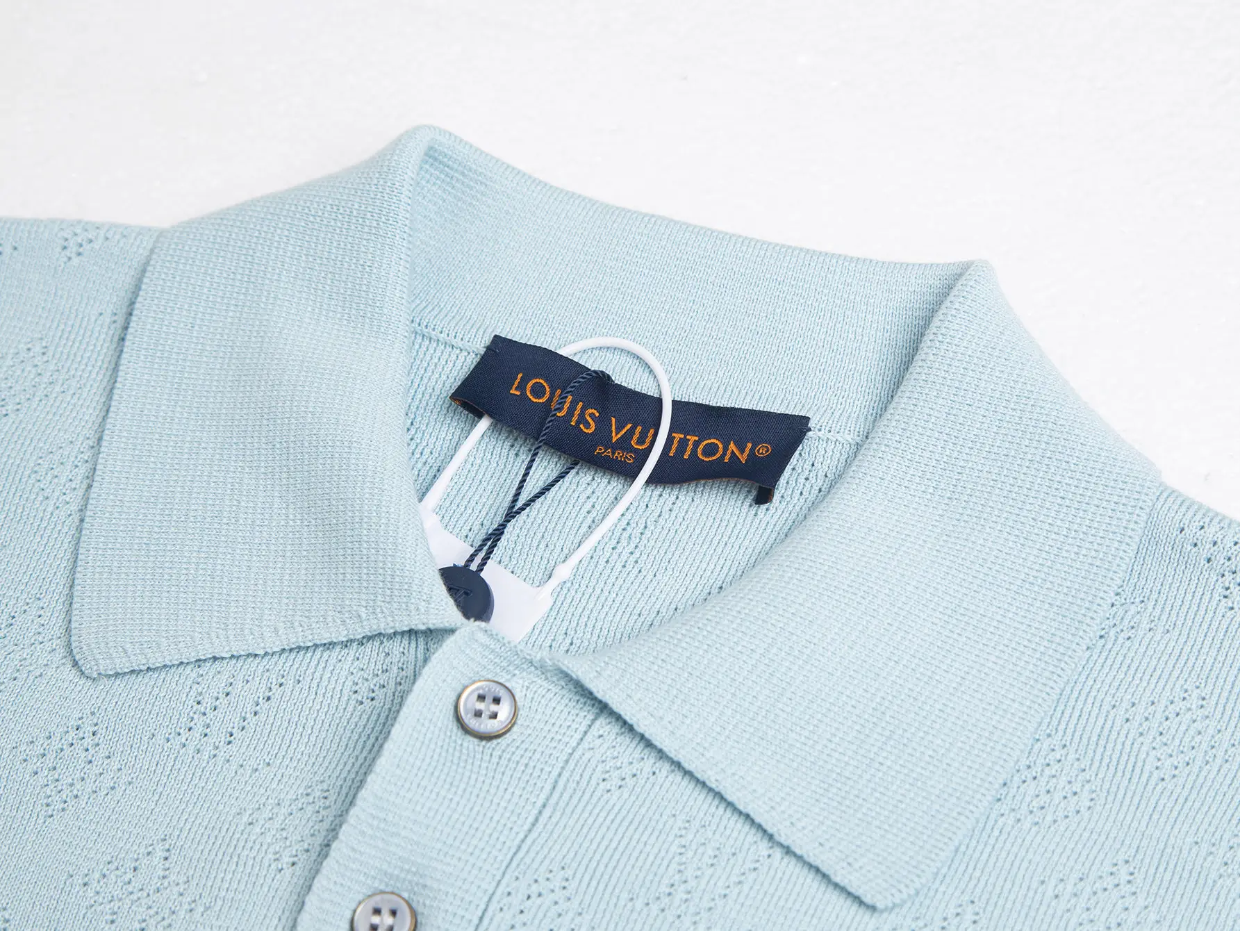 Monogram Perforated Wool-Blend Polo Shirt D17515761 — view 4