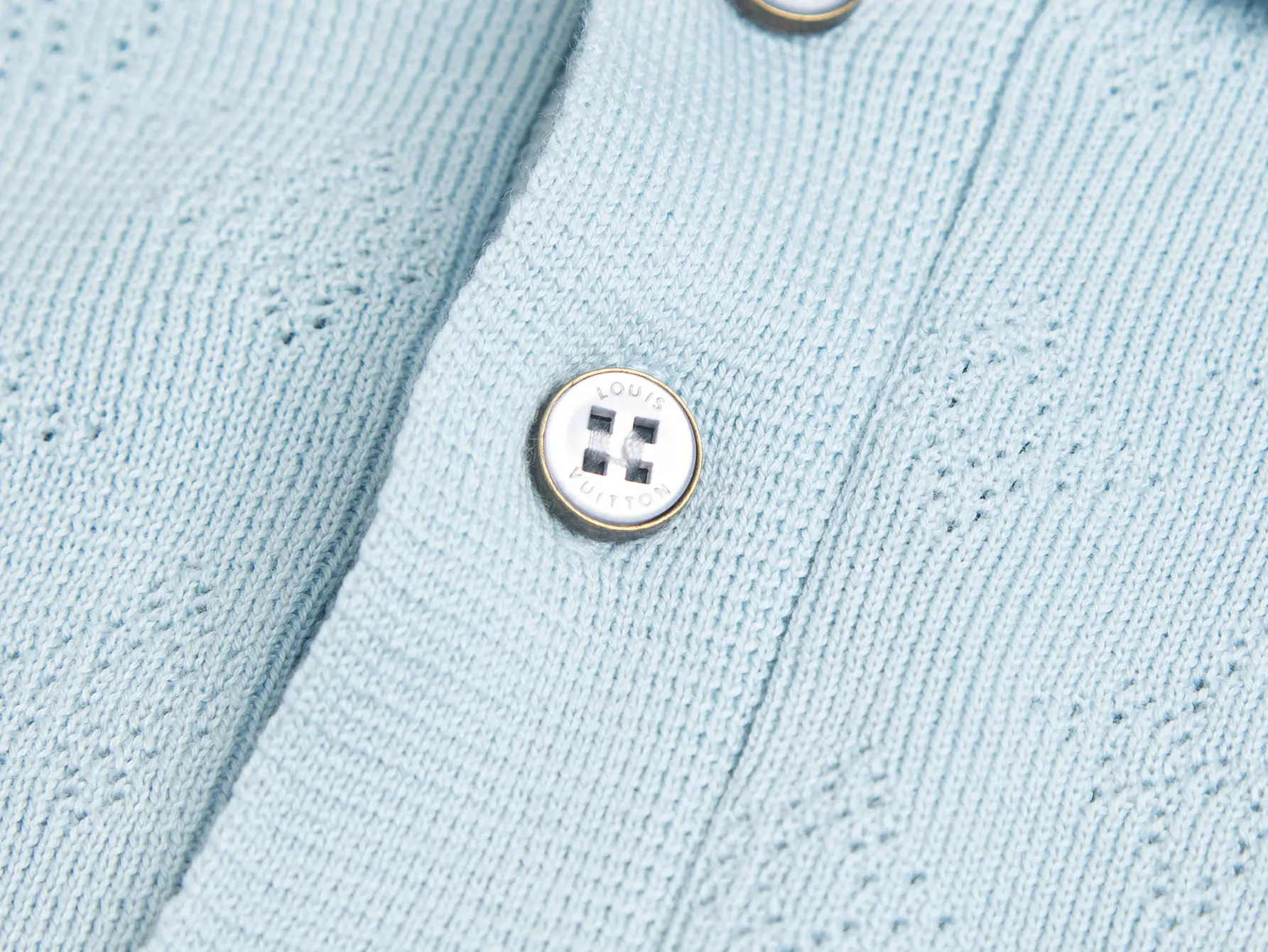 Monogram Perforated Wool-Blend Polo Shirt D17515761 — view 5
