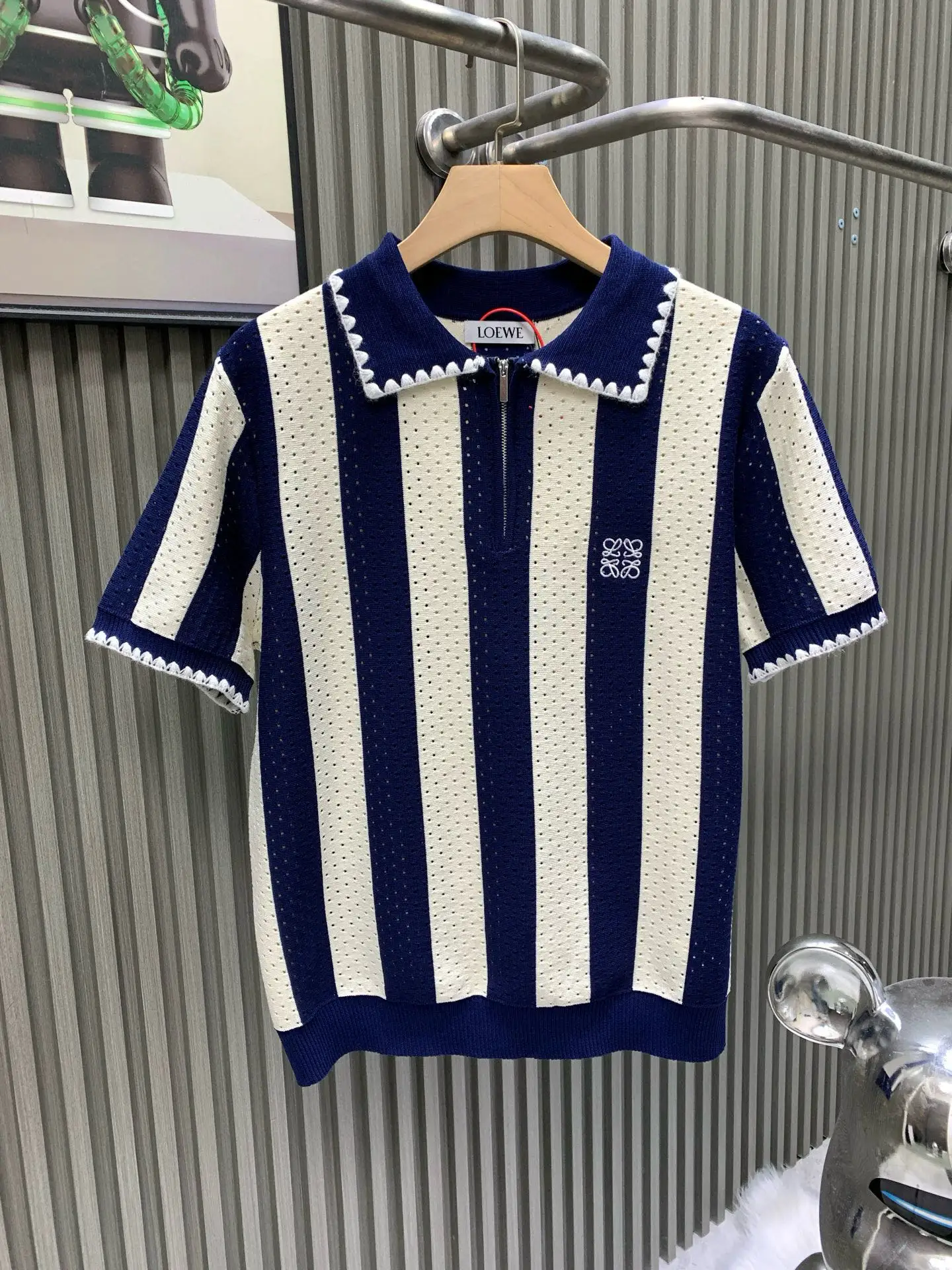 Striped Silk and Cashmere-Blend Knit Polo Shirt D17514117