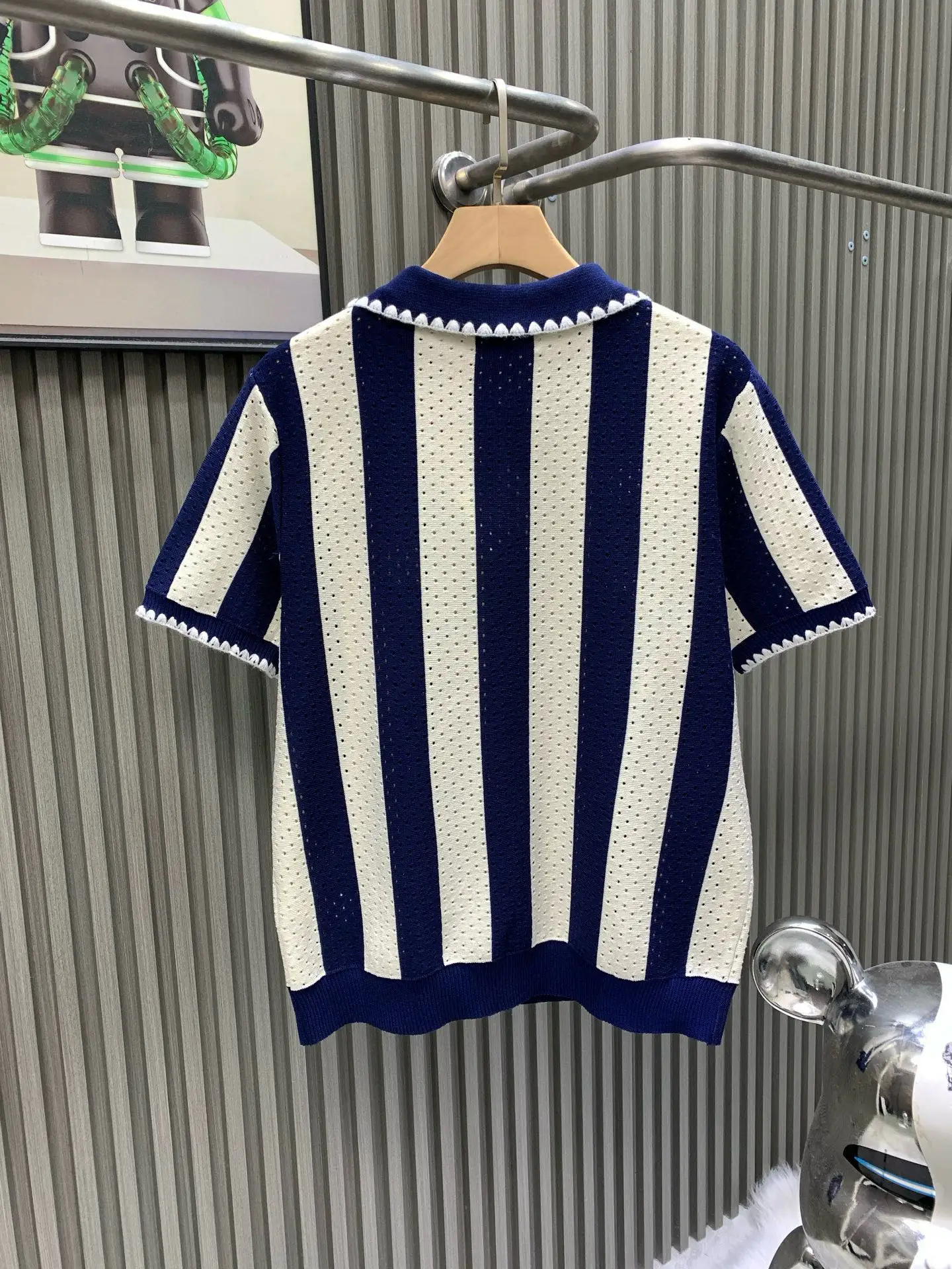 Striped Silk and Cashmere-Blend Knit Polo Shirt D17514117 — view 2