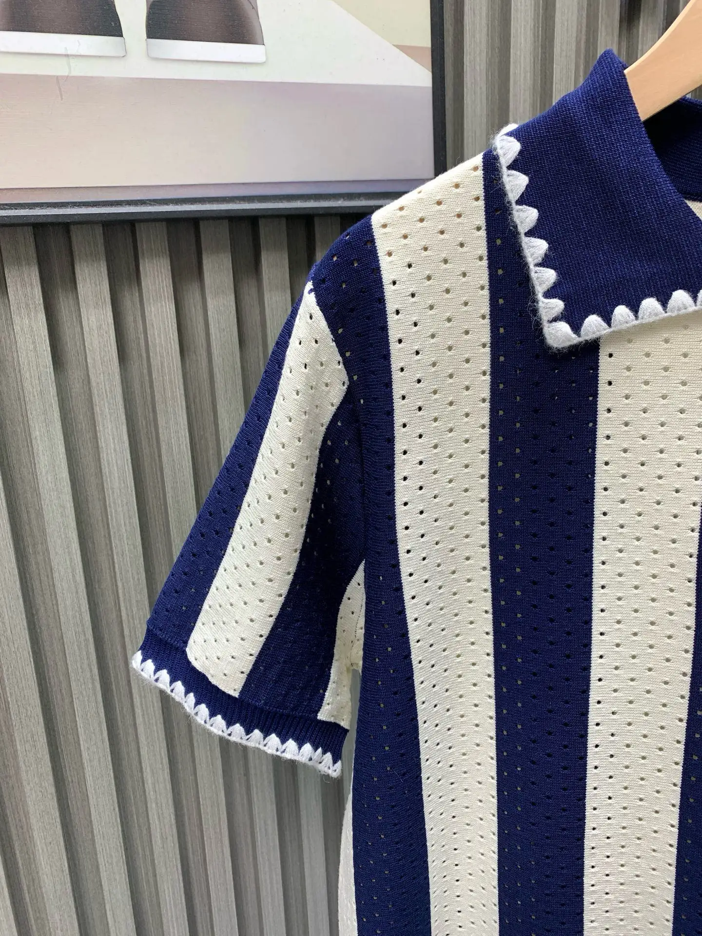 Striped Silk and Cashmere-Blend Knit Polo Shirt D17514117 — view 6
