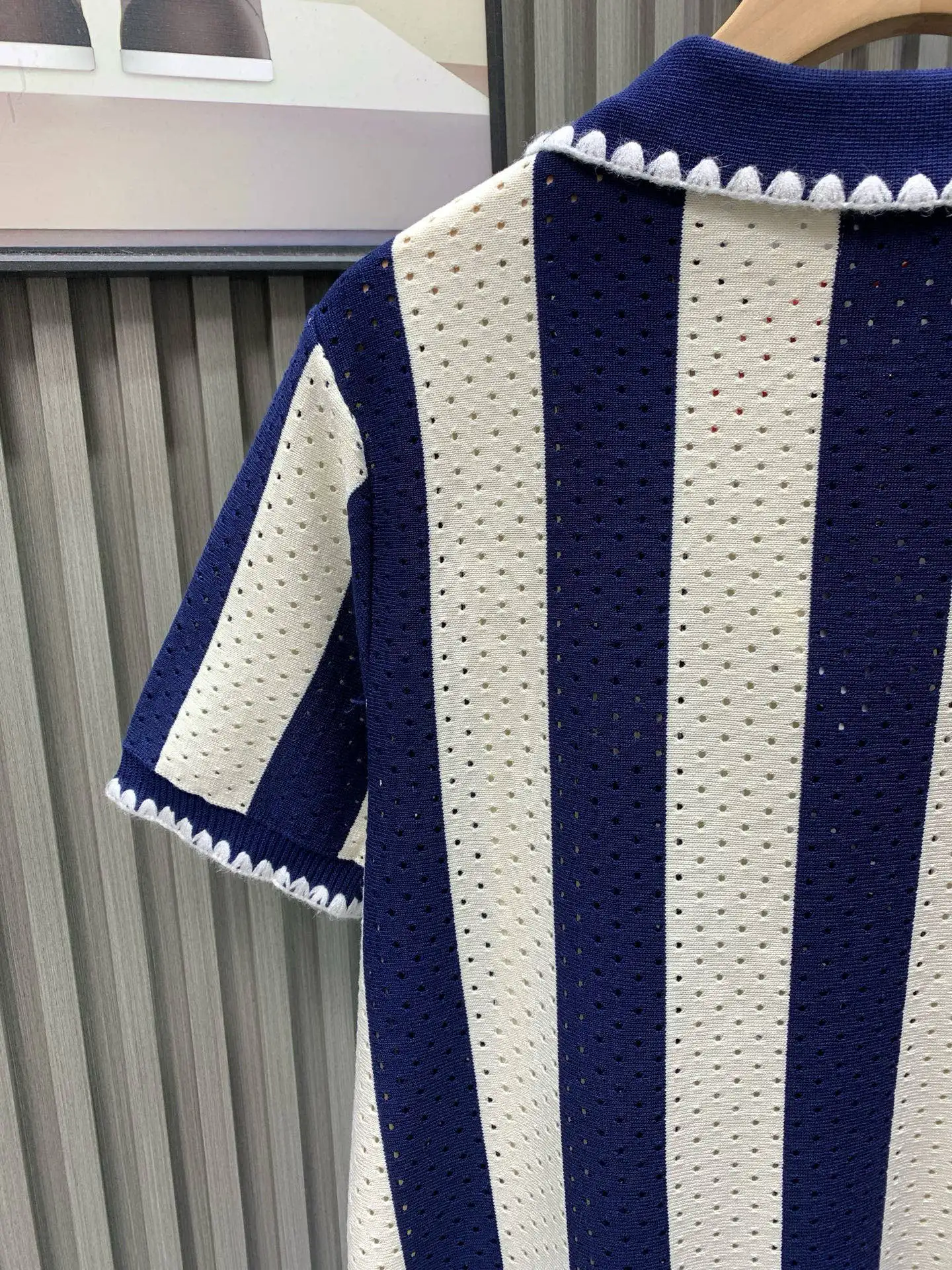 Striped Silk and Cashmere-Blend Knit Polo Shirt D17514117 — view 8