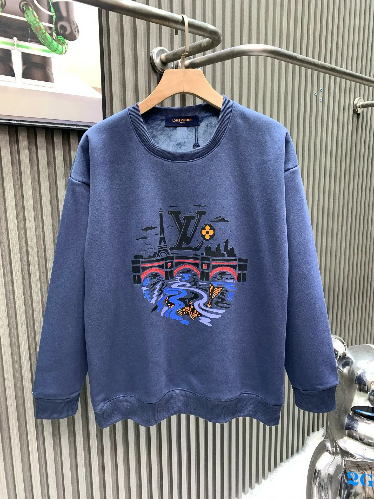 Graphic Print Fleece-Lined Sweatshirt D17514132