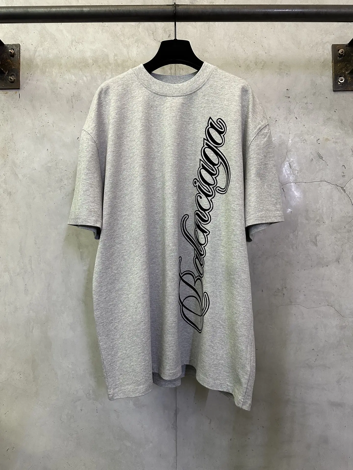 Cursive Logo Flocked Cotton T-Shirt D17511561