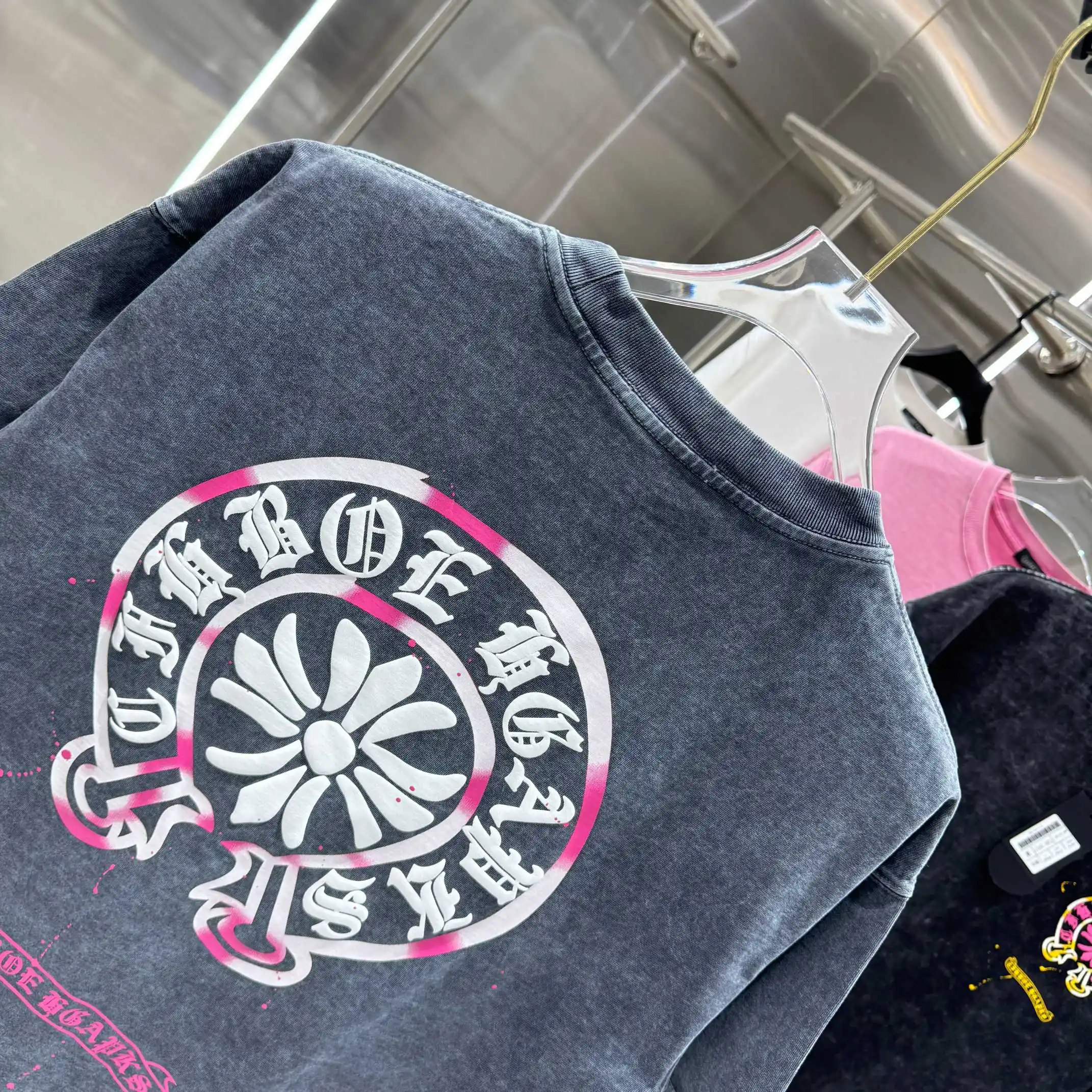 Acid-Wash Logo Print Cotton T-Shirt D18013820 — view 5