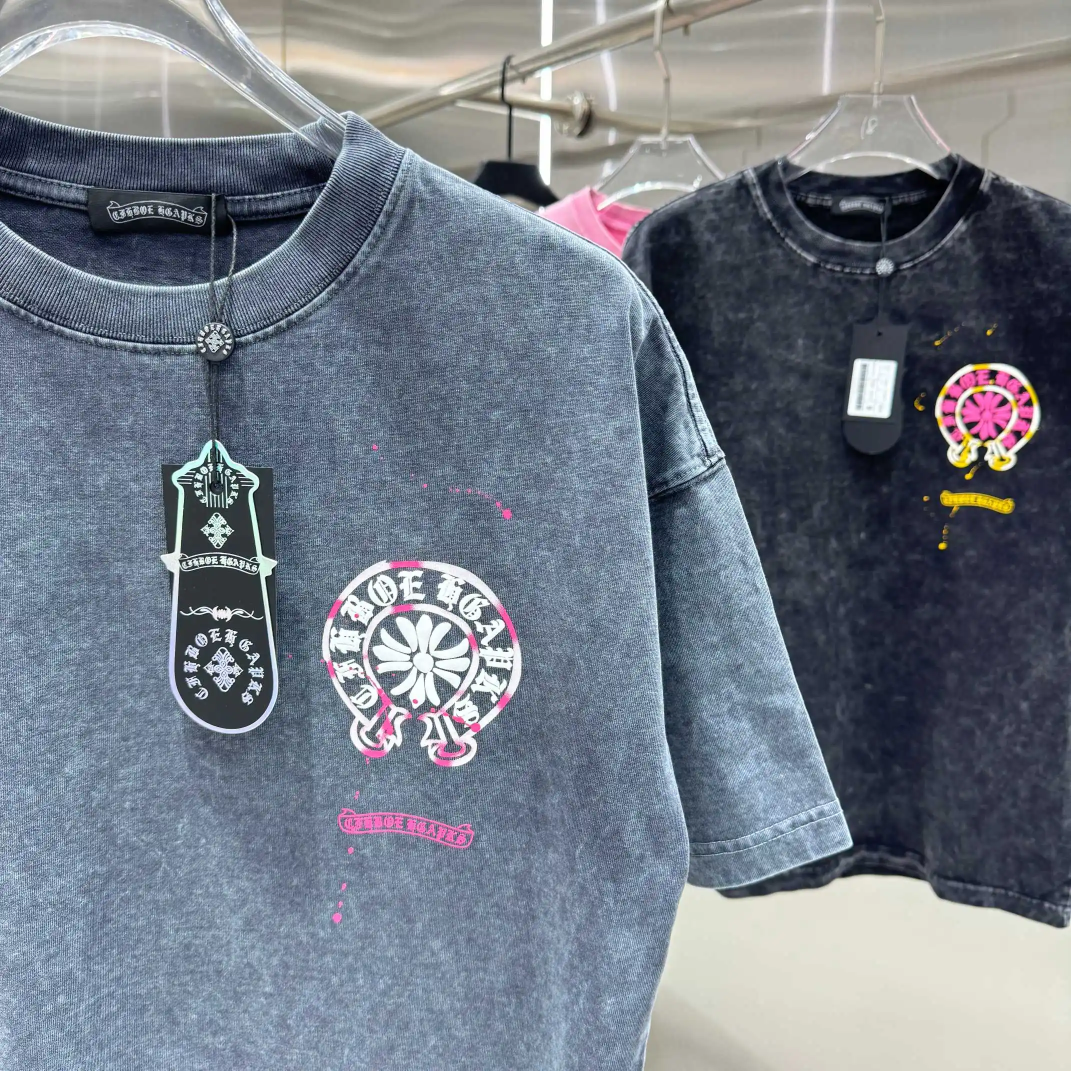 Acid-Wash Logo Print Cotton T-Shirt D18013820 — view 7