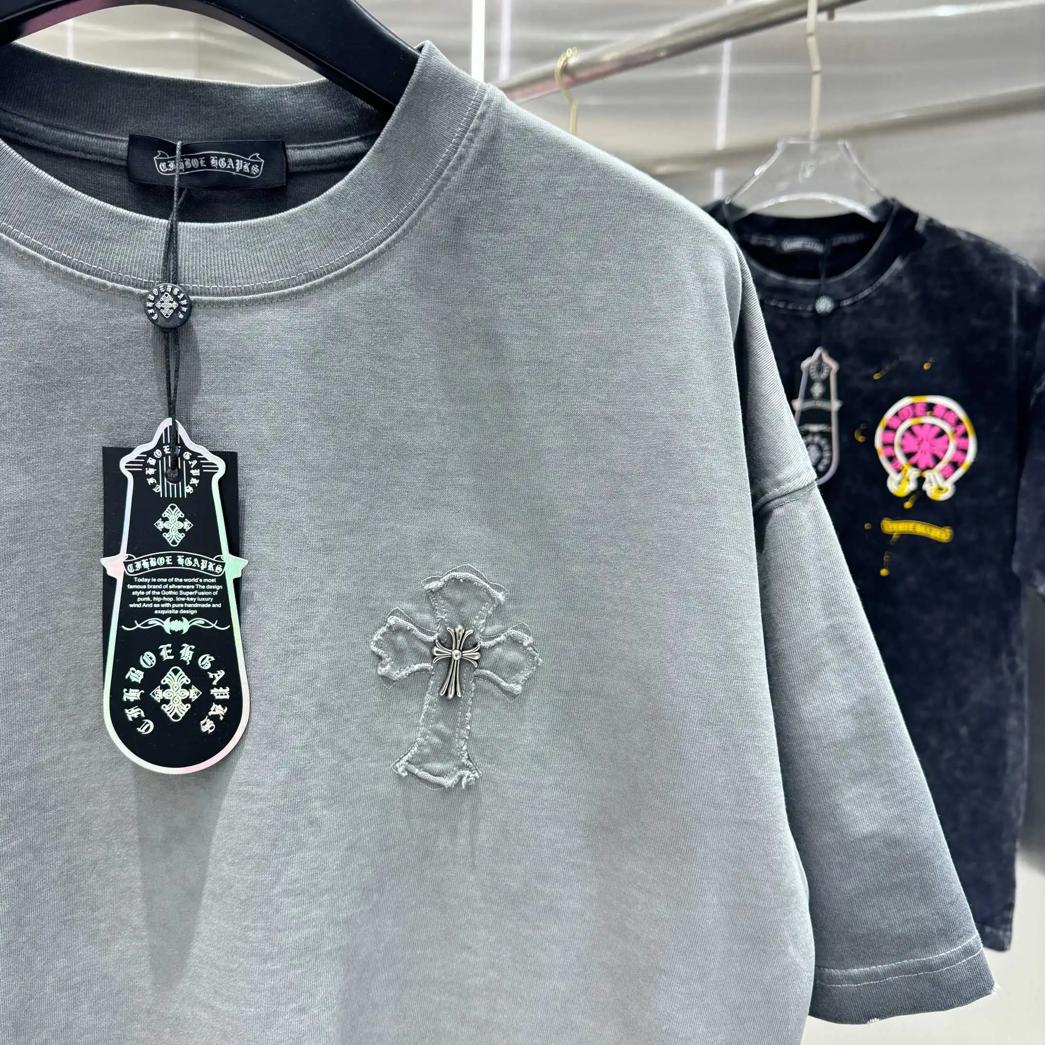 Embroidered Acid-Wash Cotton T-Shirt D18013832 — view 7