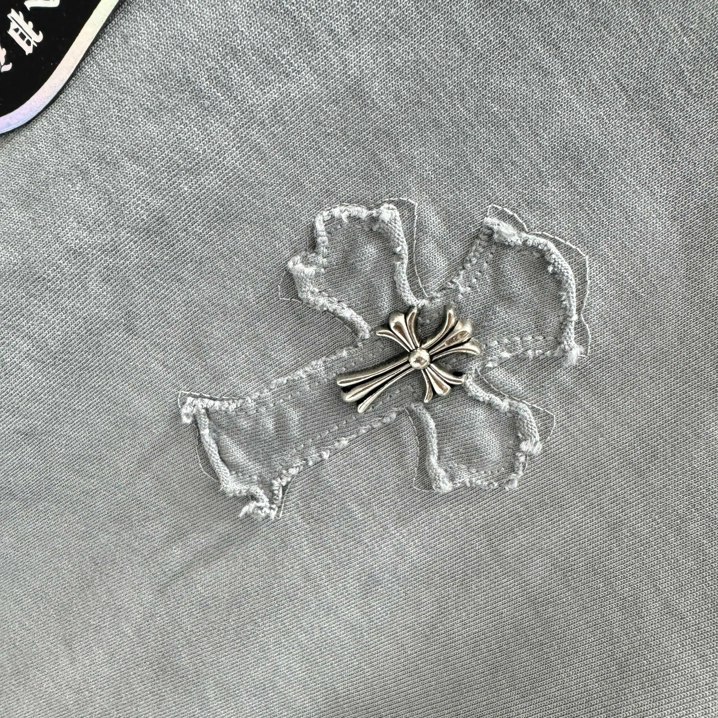 Embroidered Acid-Wash Cotton T-Shirt D18013832 — view 8