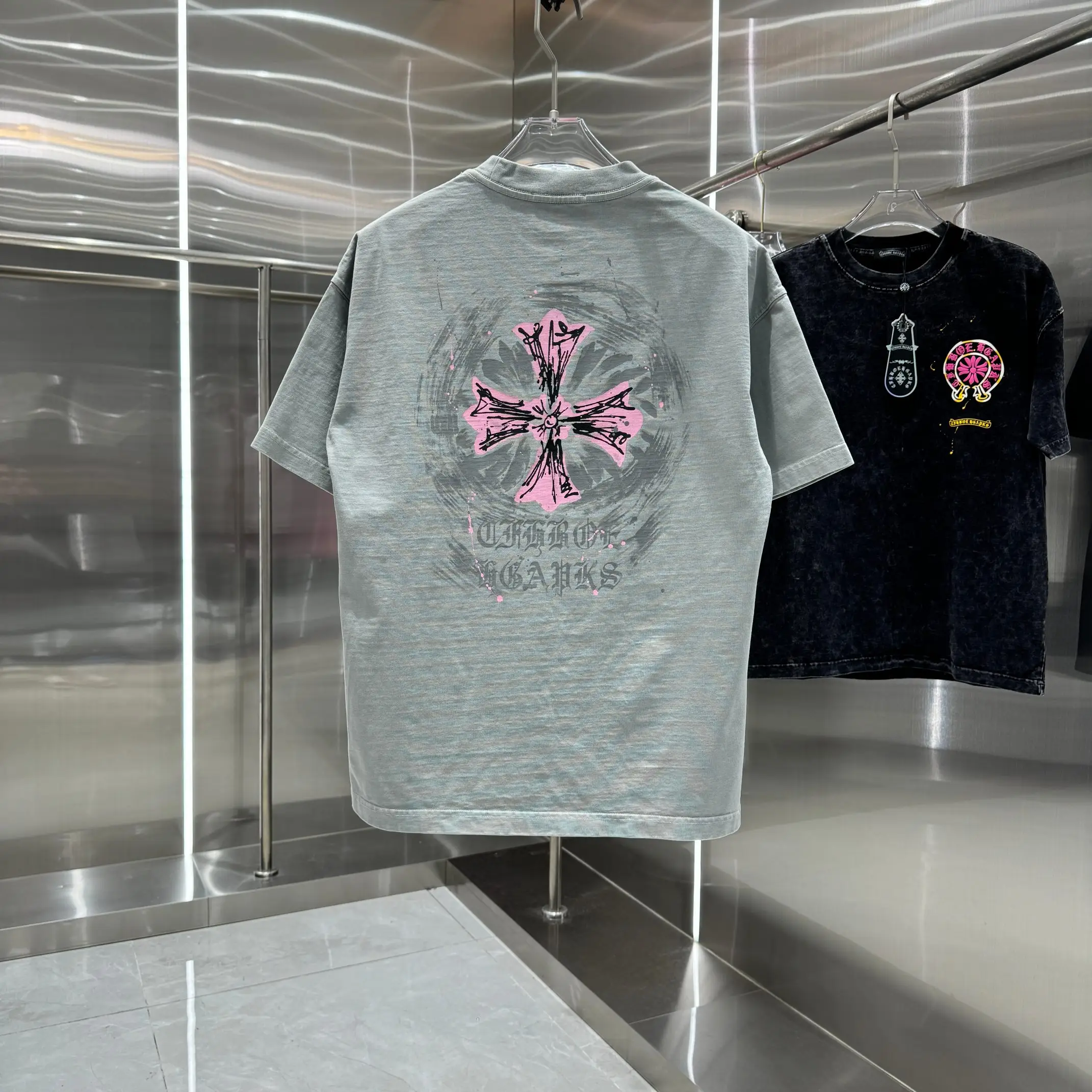 Logo Print Acid-Wash Cotton T-Shirt D18013912 — view 2