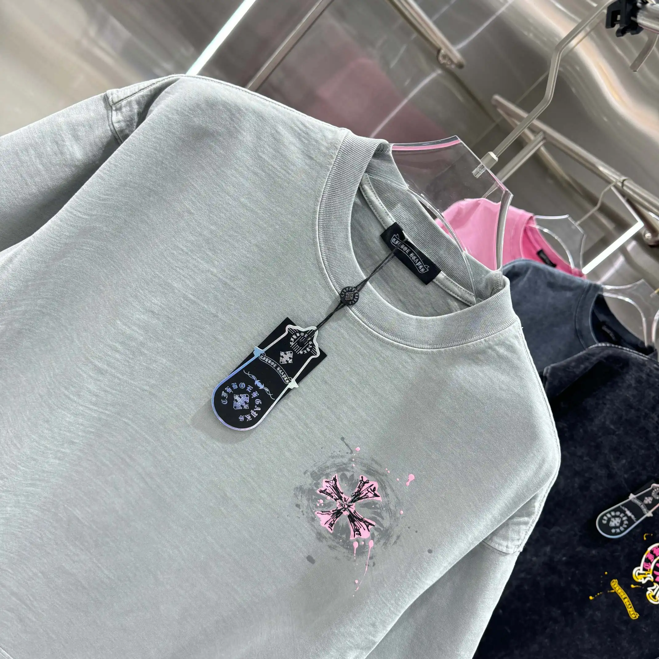 Logo Print Acid-Wash Cotton T-Shirt D18013912 — view 4