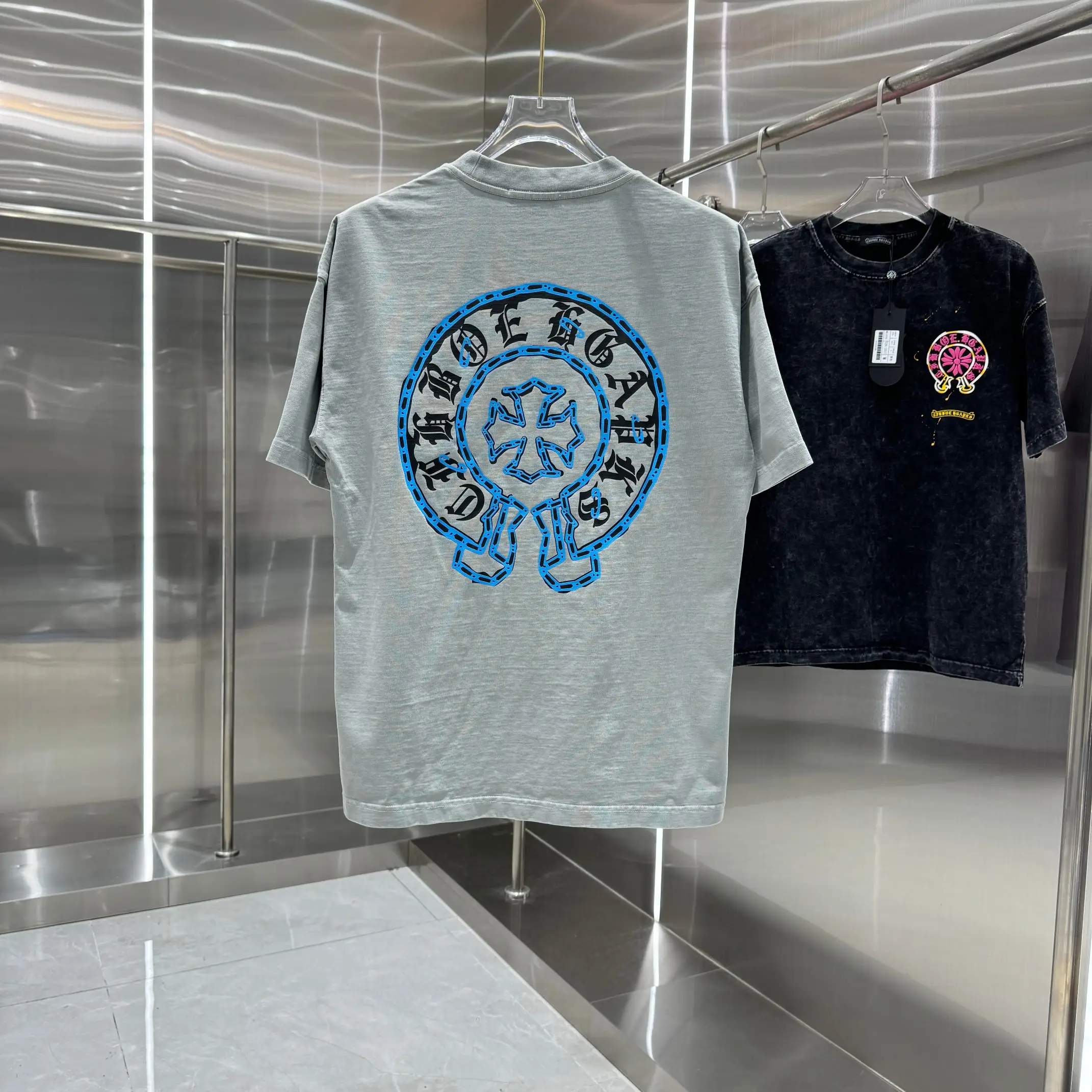 Logo Print Acid-Wash Cotton T-Shirt D18013823 — view 2