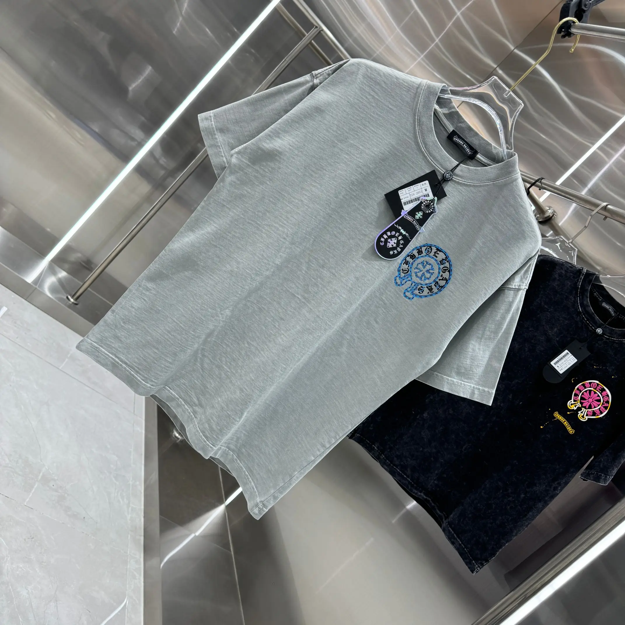 Logo Print Acid-Wash Cotton T-Shirt D18013823 — view 3