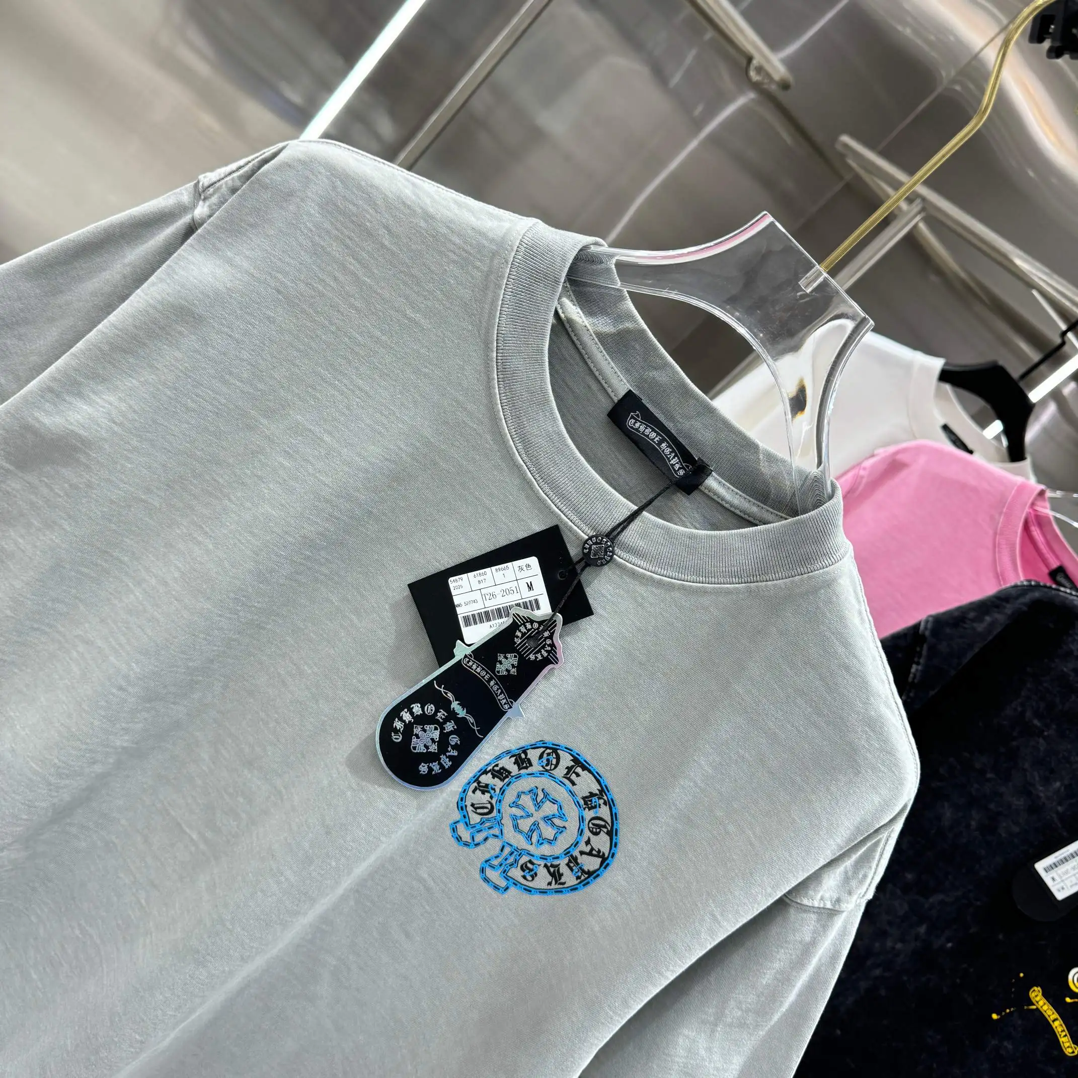 Logo Print Acid-Wash Cotton T-Shirt D18013823 — view 4