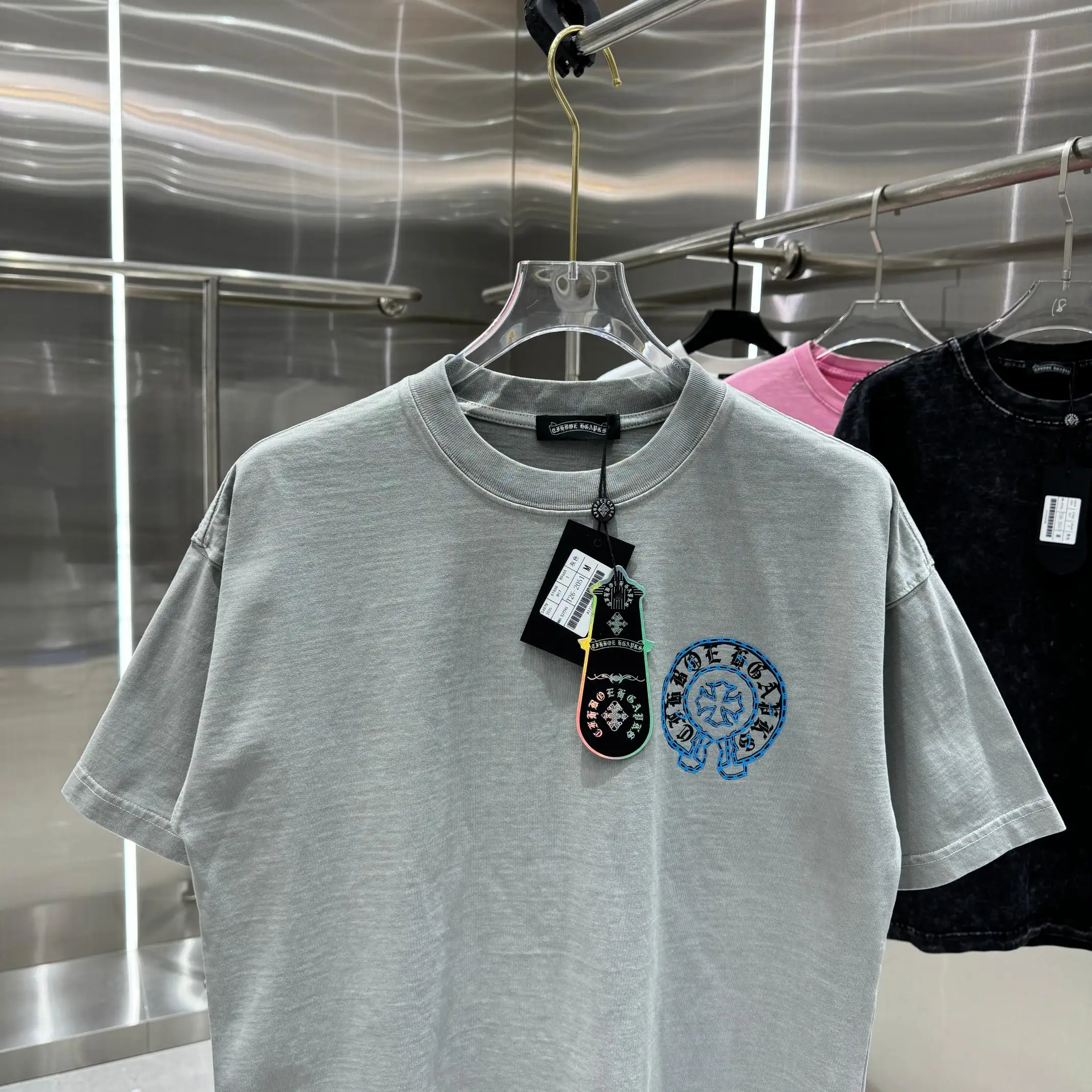 Logo Print Acid-Wash Cotton T-Shirt D18013823 — view 6