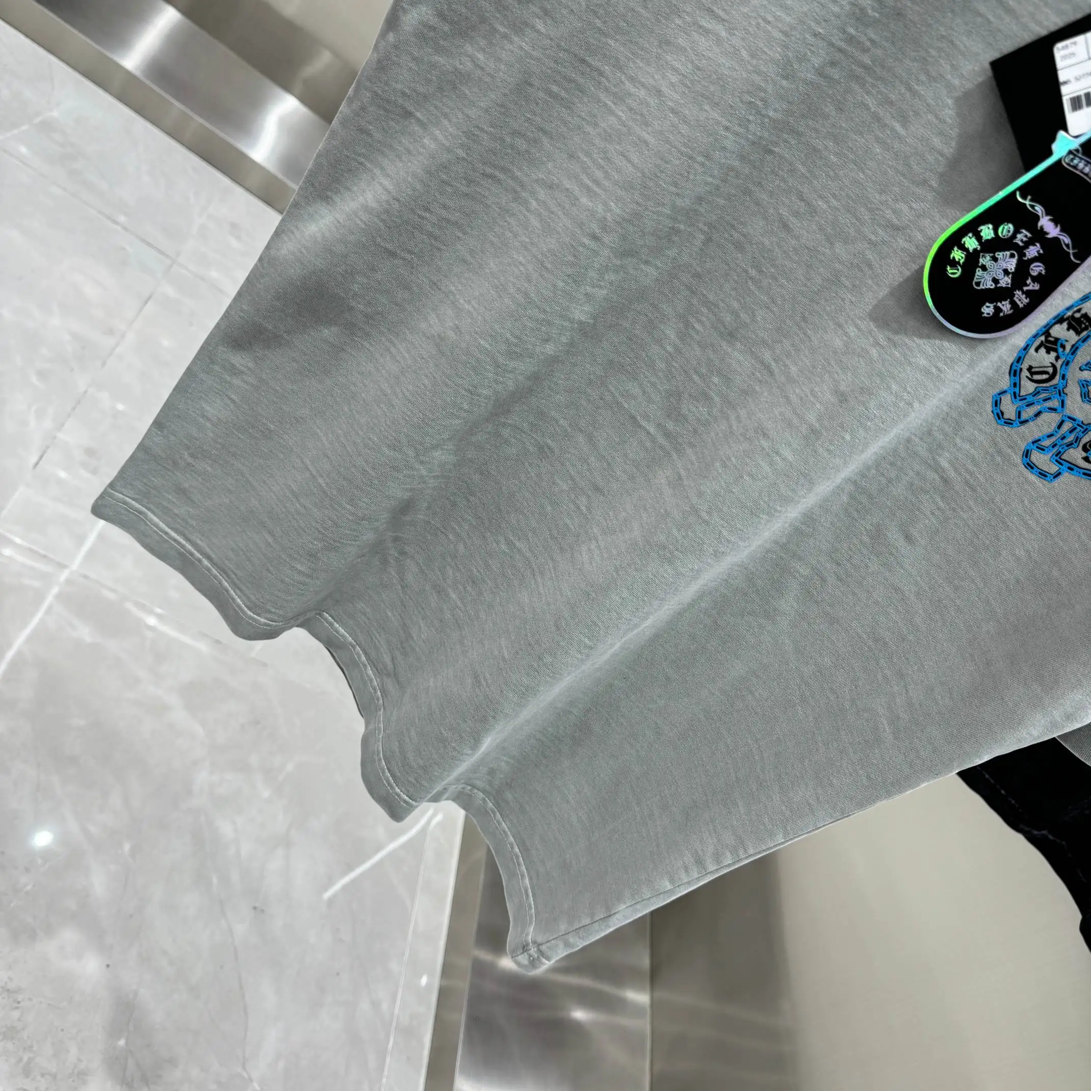 Logo Print Acid-Wash Cotton T-Shirt D18013823 — view 9